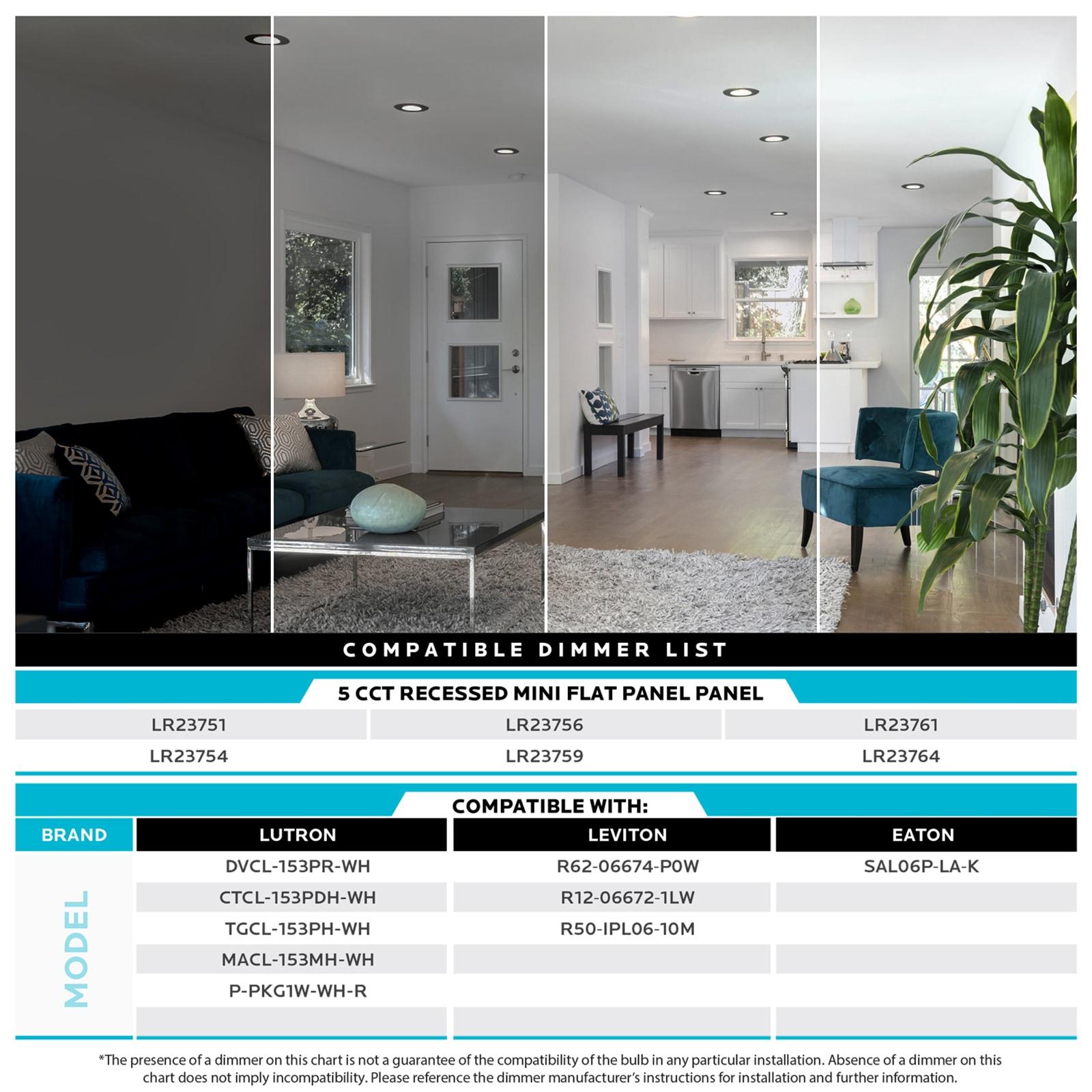 4'' Selectable Color Temperature Dimmable Air-Tight IC Rated LED Canless Recessed Lighting Kit