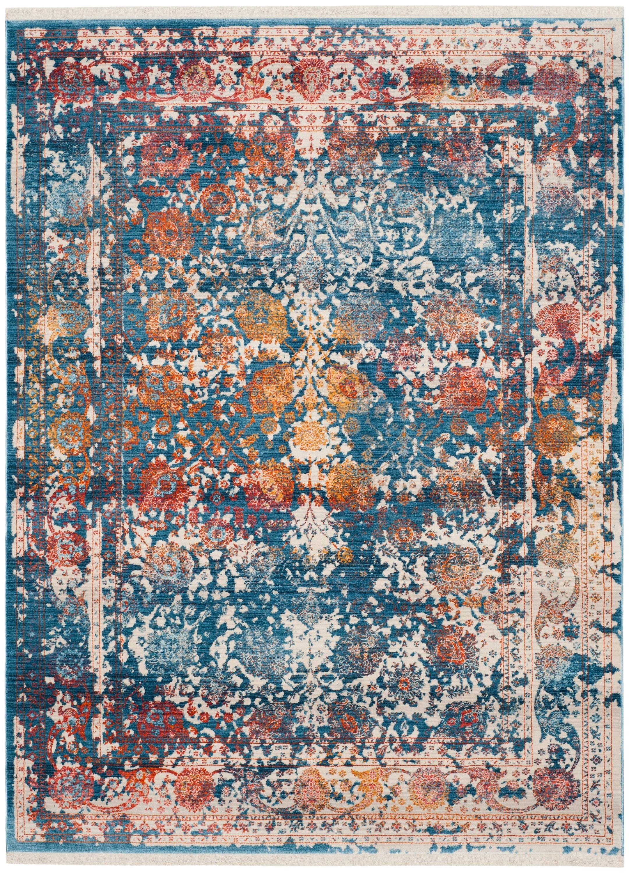 Vintage Persian VTP409 Power Loomed Indoor Area Rug - Turquoise/Multi - 4'x6' - Safavieh.