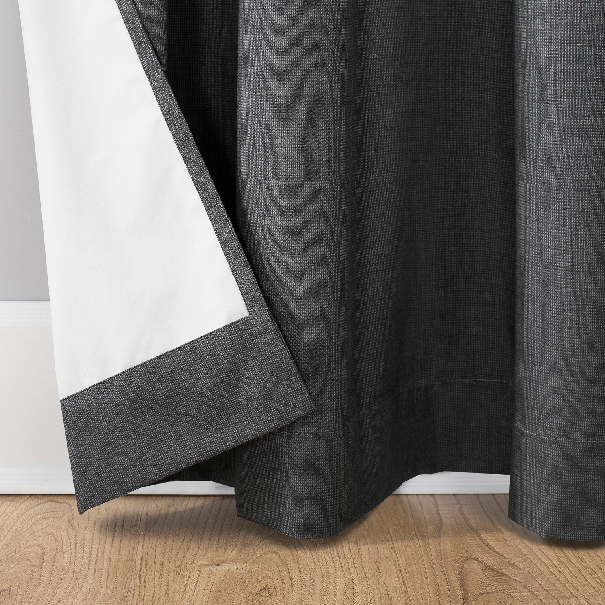 Sun Zero Duran Thermal Insulated 100% Blackout Grommet Curtain Panel, 50"x108", Charcoal (Single Panel)