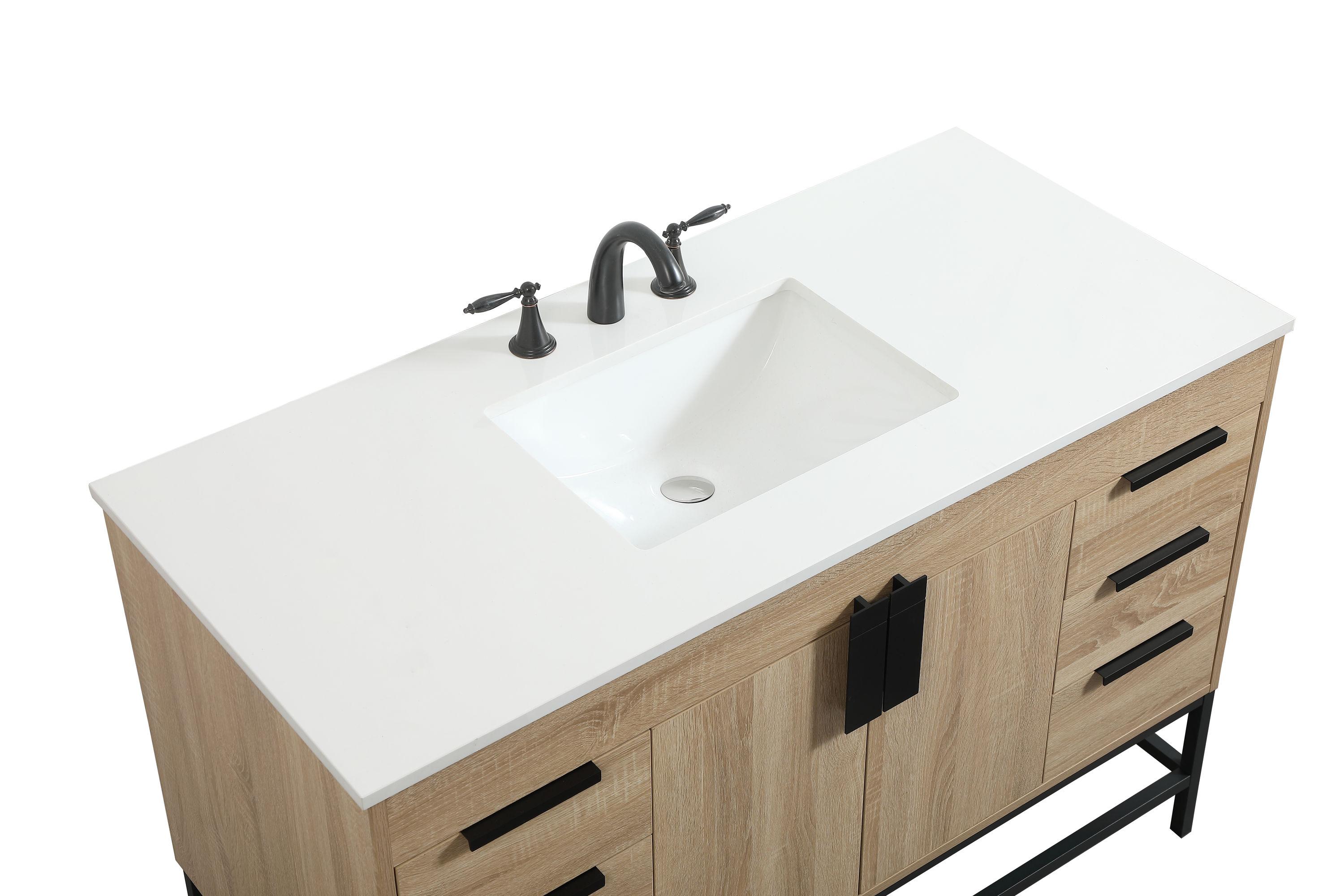 Corley 48'' Single Bathroom Vanity with Engineered Marble Top