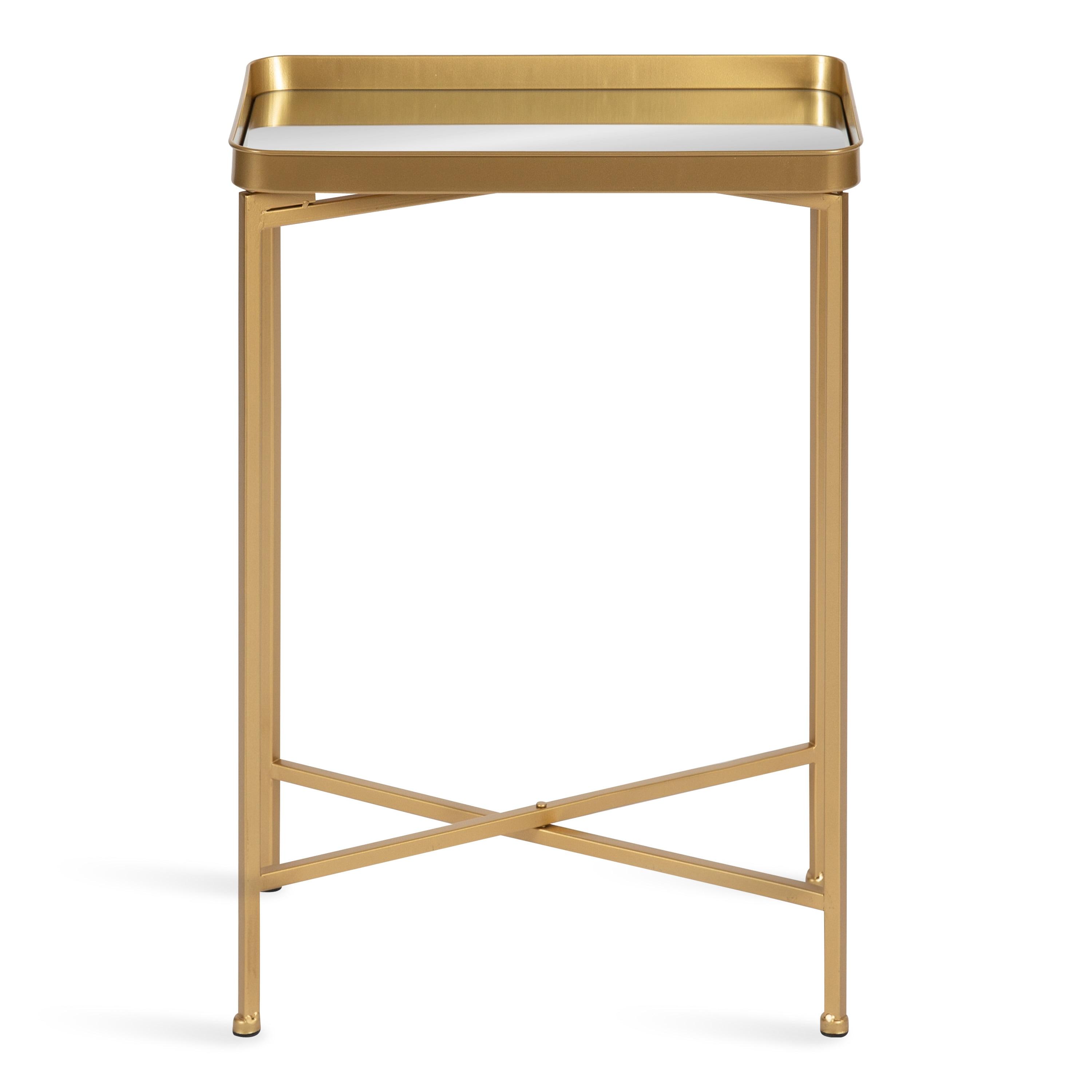 Kate and Laurel Celia Rectangle Metal Side Table, 18x12x26, Gold