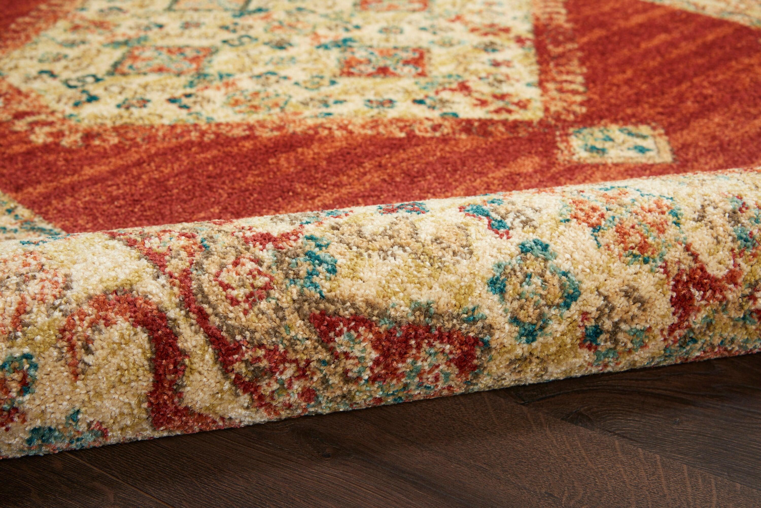 Nourison Traditional Vintage Persian Red 3' x 5' Area Rug, (3x5)