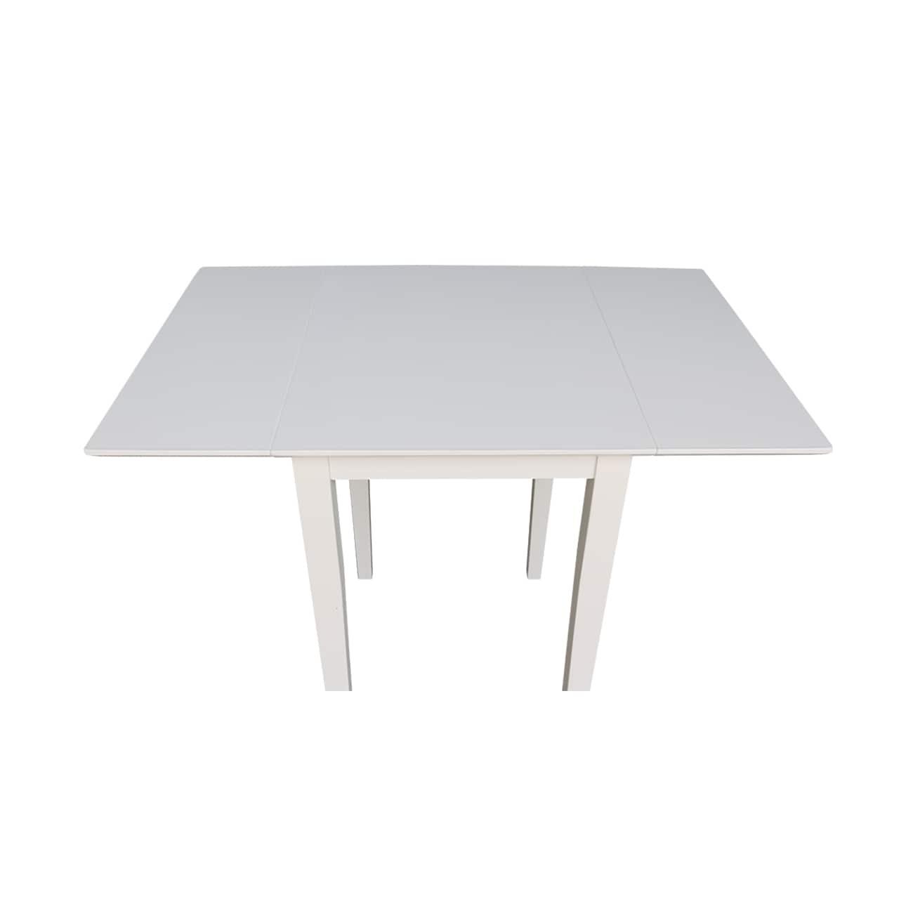 Tate Drop Leaf Extendable Dining Table White - International Concepts: Hardwood, 4-Seat, Modern Style