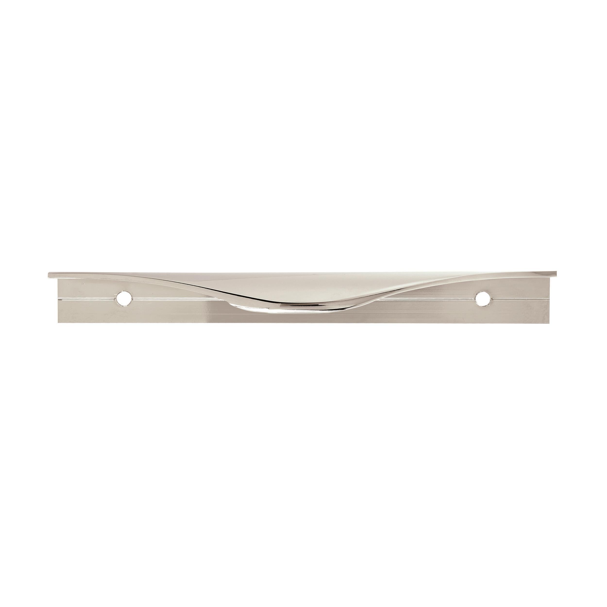 Polished Nickel Modern Cabinet Edge Pull Handle 4-3/16 inch