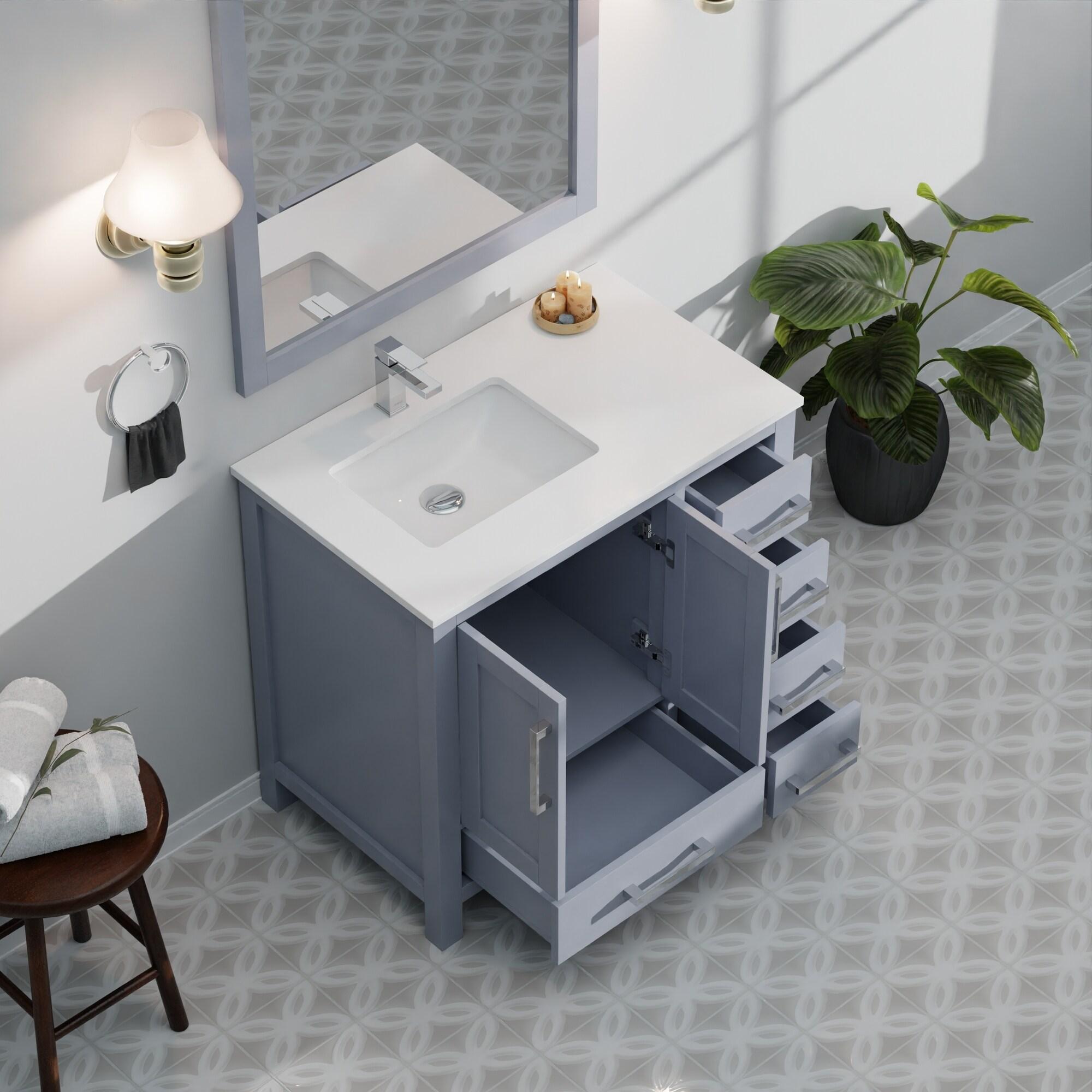 Lexora Jacques 36 in. W x 22 in. D Left Offset Bath Vanity and Top