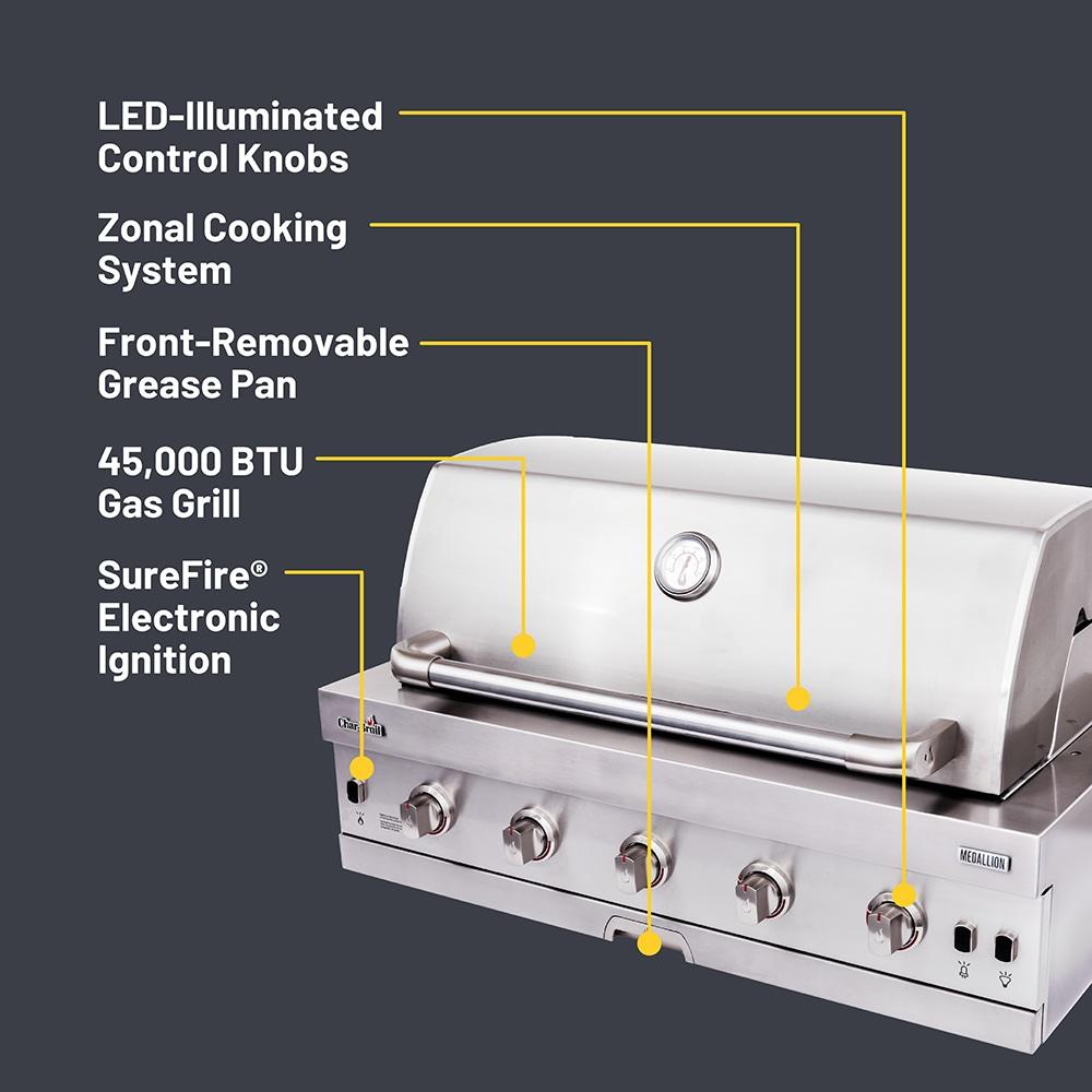 Charbroil Charbroil Medallion Series Built-In 5-Burner Gas Grill, Stainless Steel