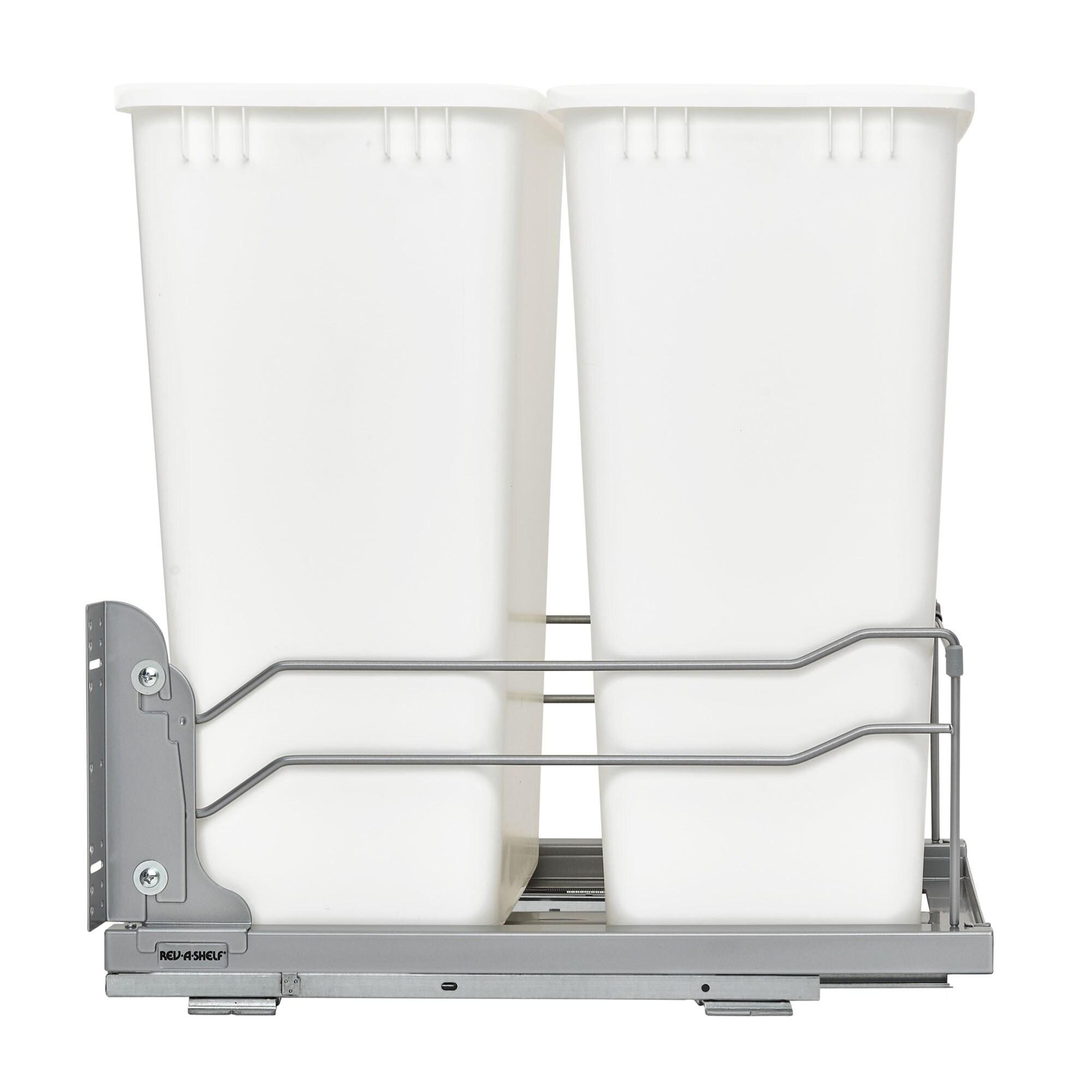 Rev-A-Shelf Double Pull Out Trash Can 35 Qt with Soft-Close