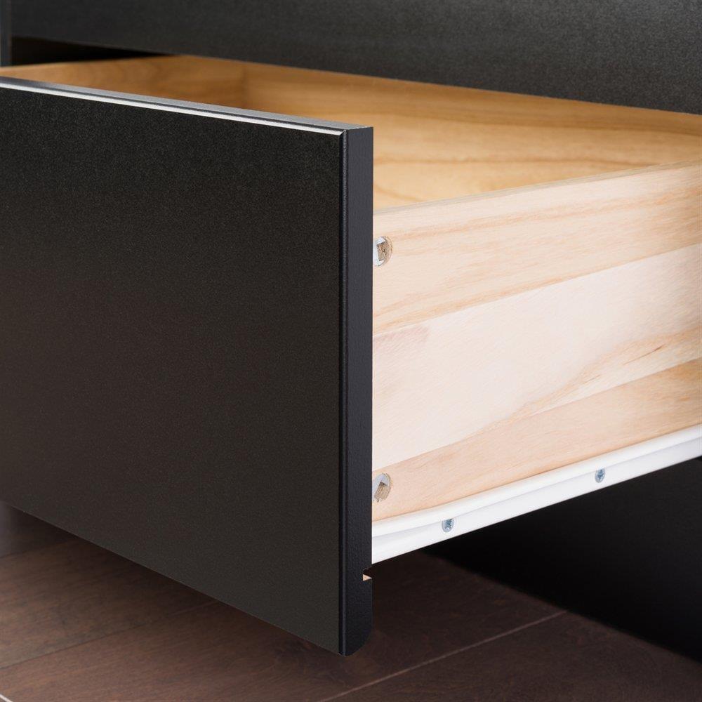 Prepac Twin Mate's Platform Storage Bed with 3 Drawers Black: Laminated, Transitional Style, No Box Spring Needed