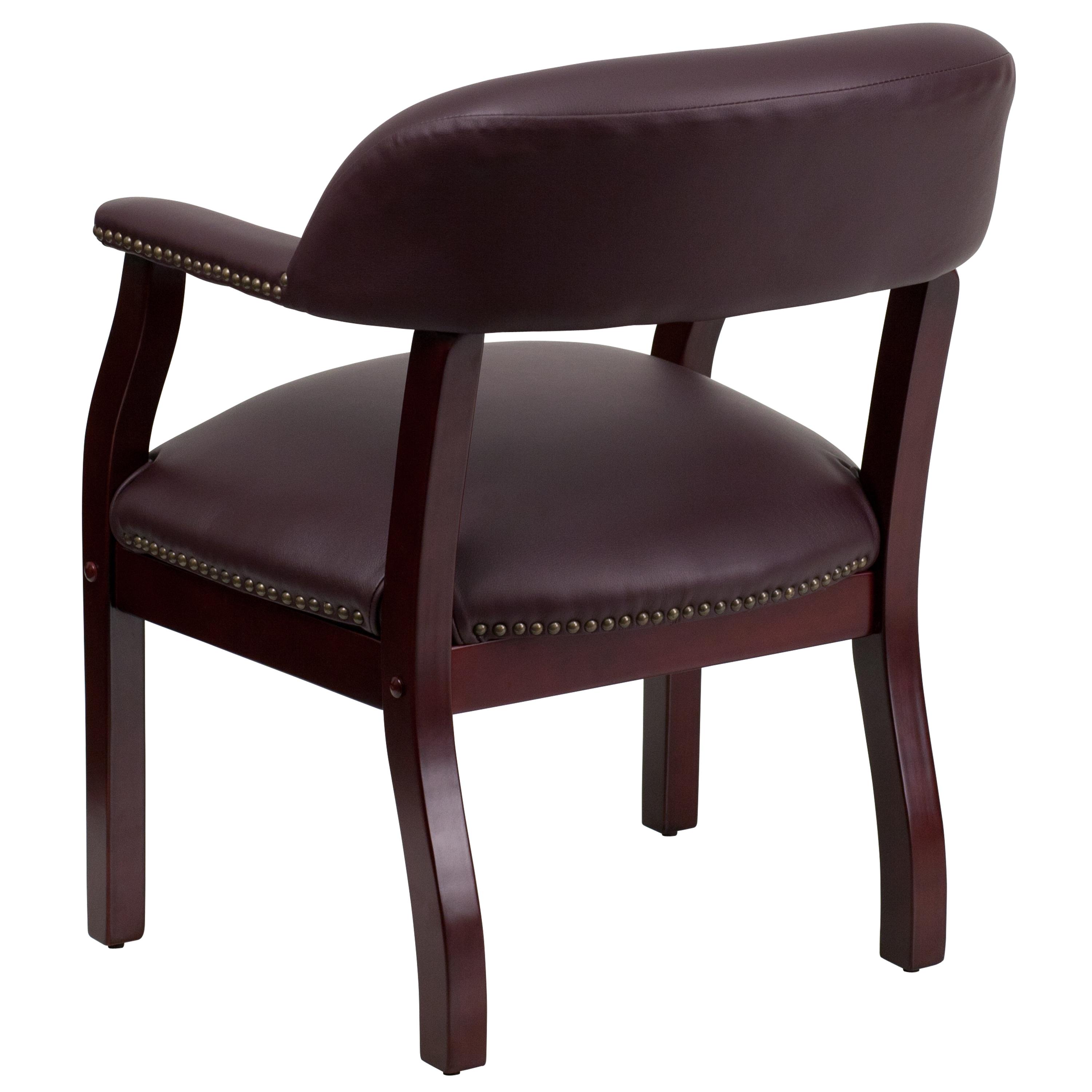 Leather Seat Waiting Room Chair with Wood Frame