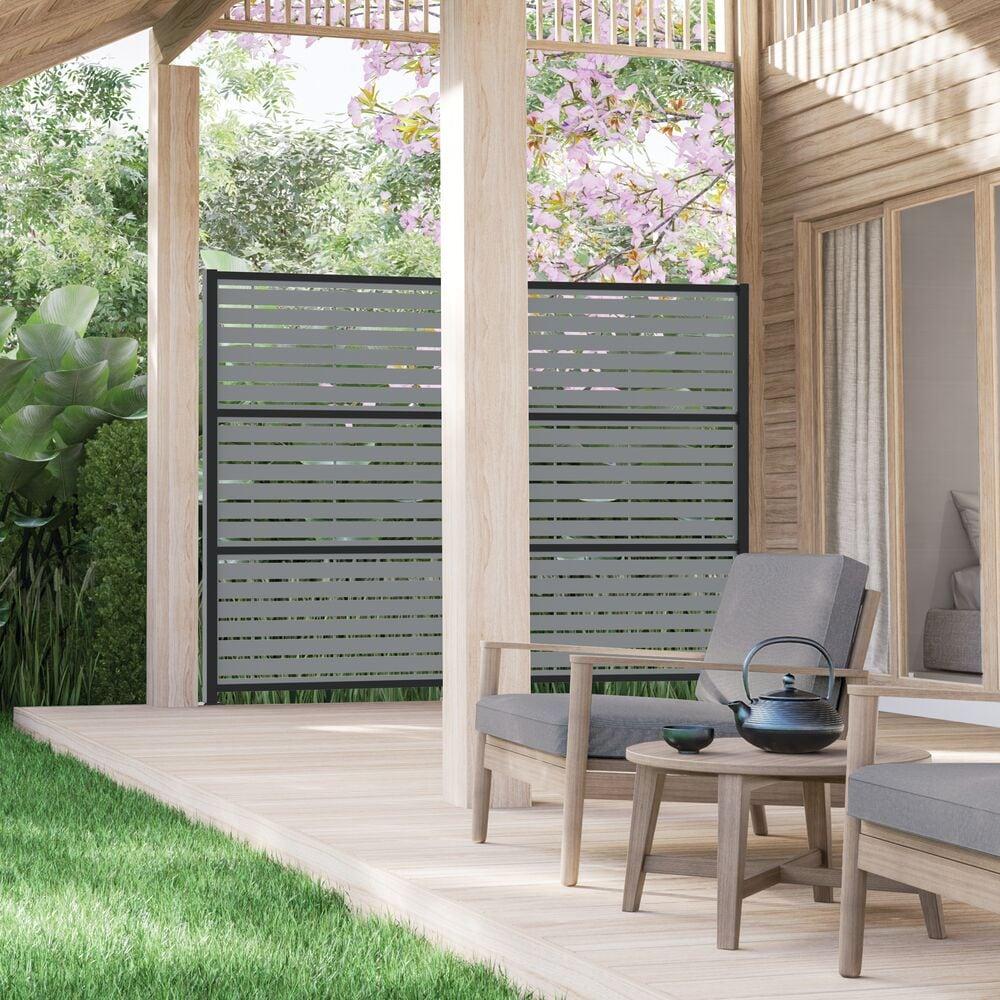 Boardwalk Gray Polypropylene Decorative Screen Panel, 2-ft x 4-ft