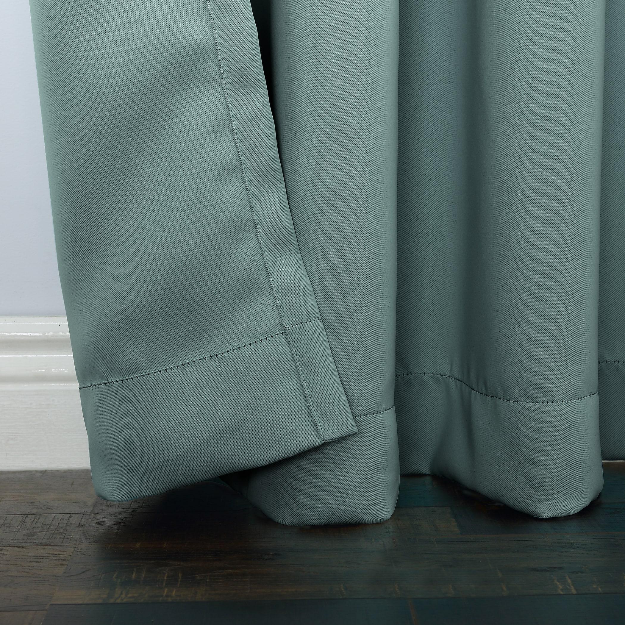 100"x84" Sun Zero Blackout Kenneth Extra-Wide Grommet Sliding Patio Door Curtain Panel Mineral: Energy Efficient, Noise Reduction