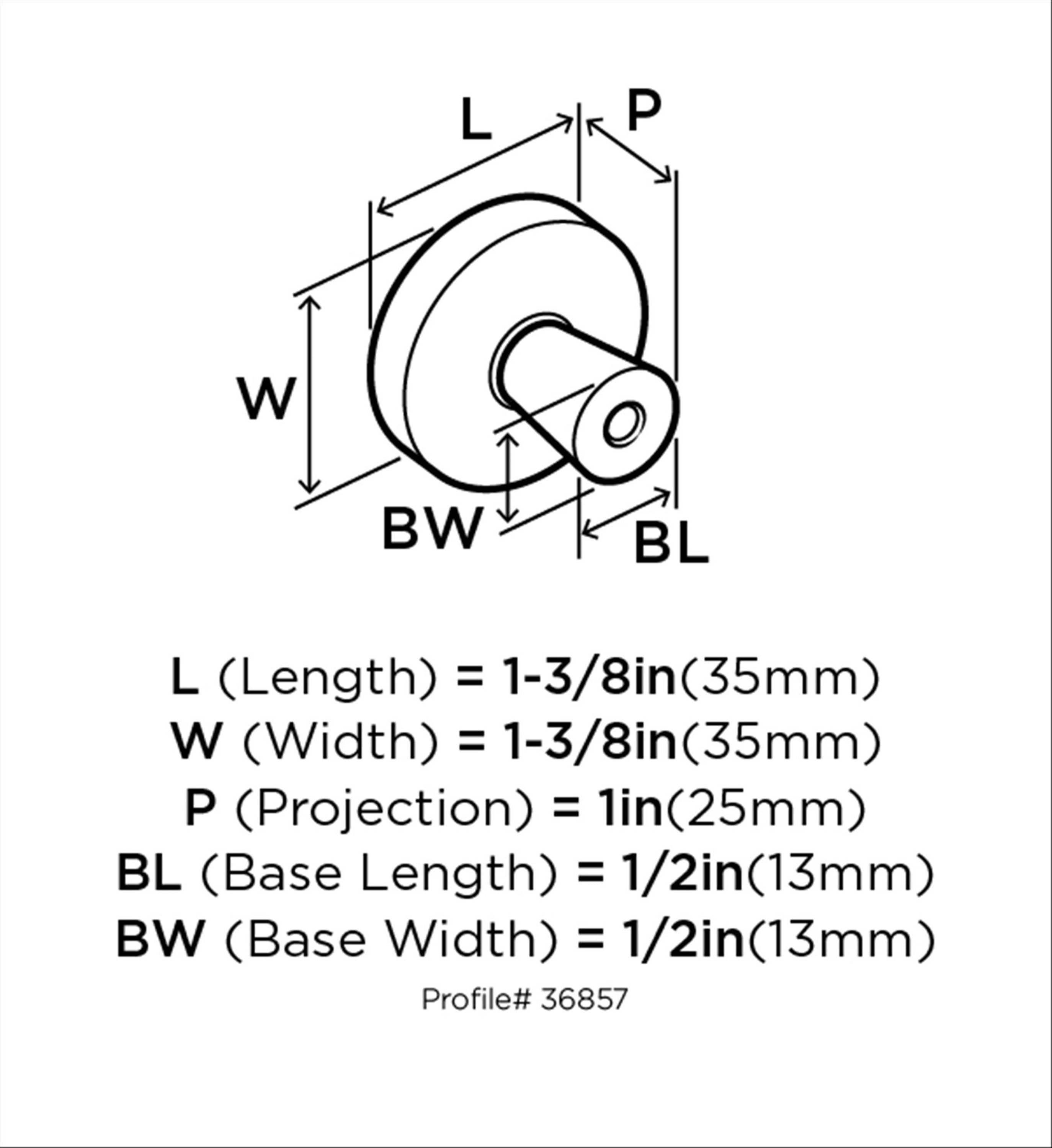 Destine 1 3/8" Diameter Round Knob