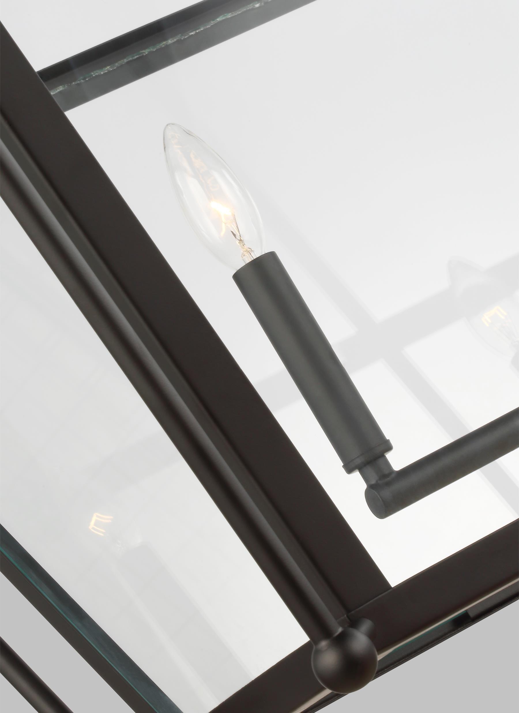 Charleston Midnight Black Glass 7-Light Linear Pendant