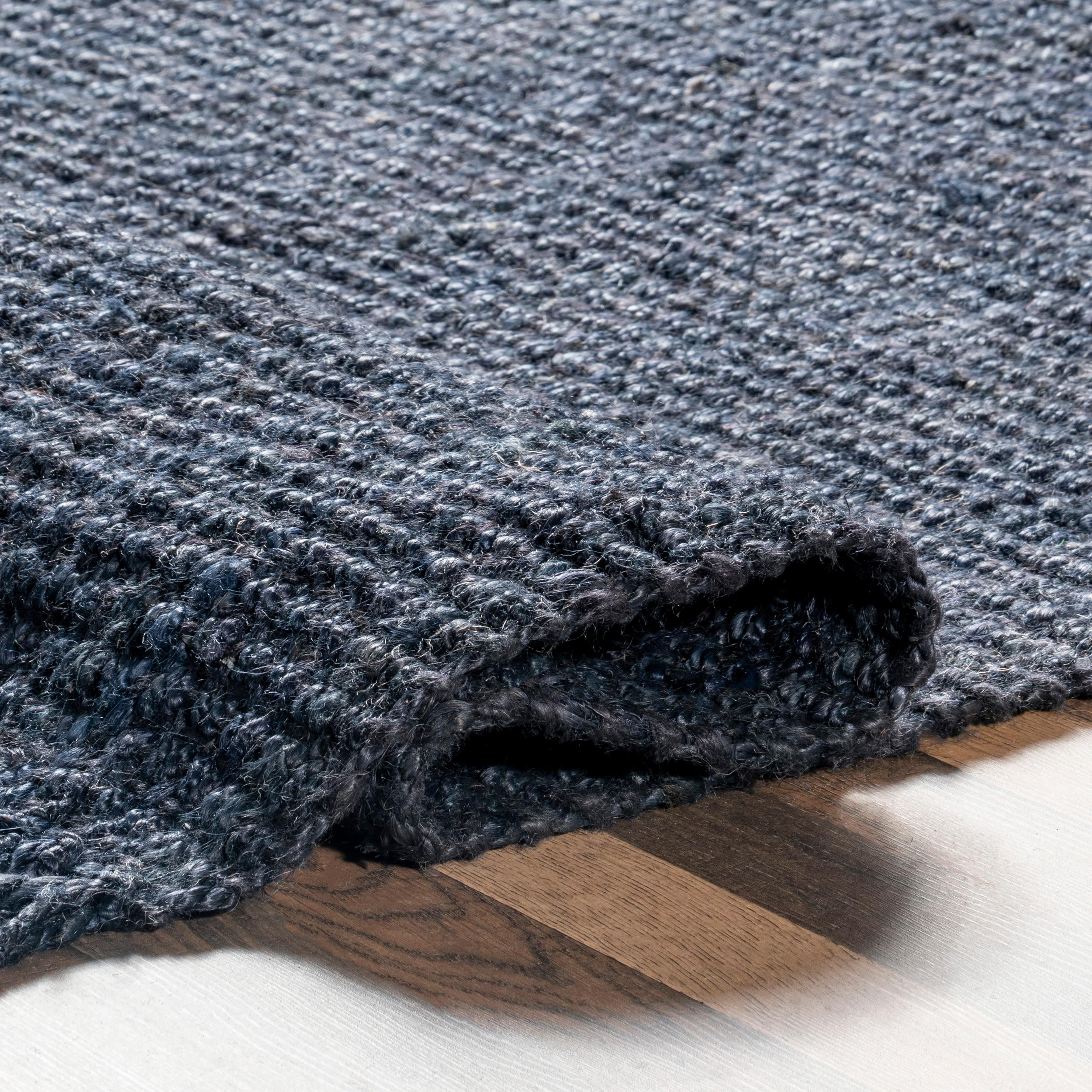 nuLOOM Daniela Chunky Jute Navy 5' x 7' 6" Farmhouse Area Rug