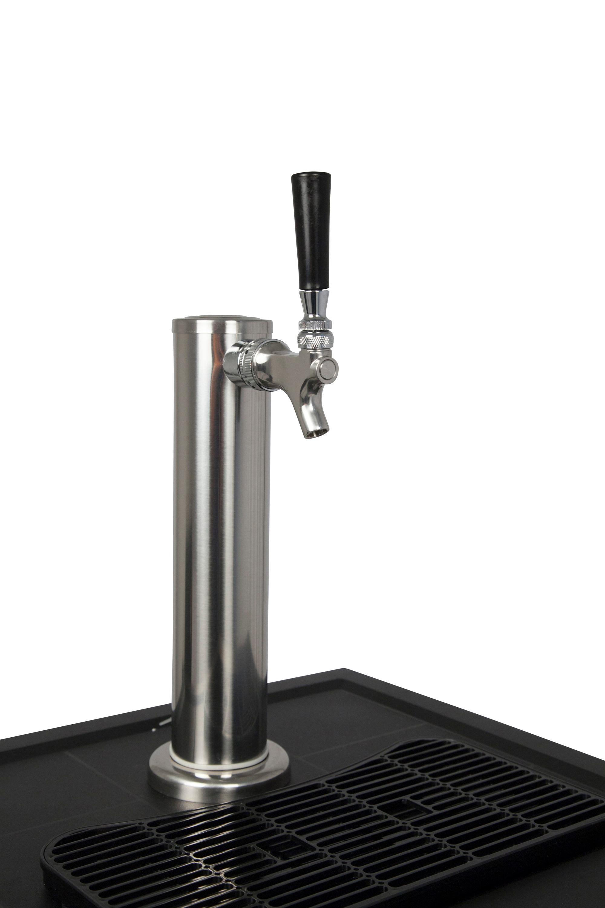 EdgeStar 3.2 Cubic Feet Silver Single Tap 5 Gal Keg Freestanding Kegerator with Door Lock and Adjustable Temperature