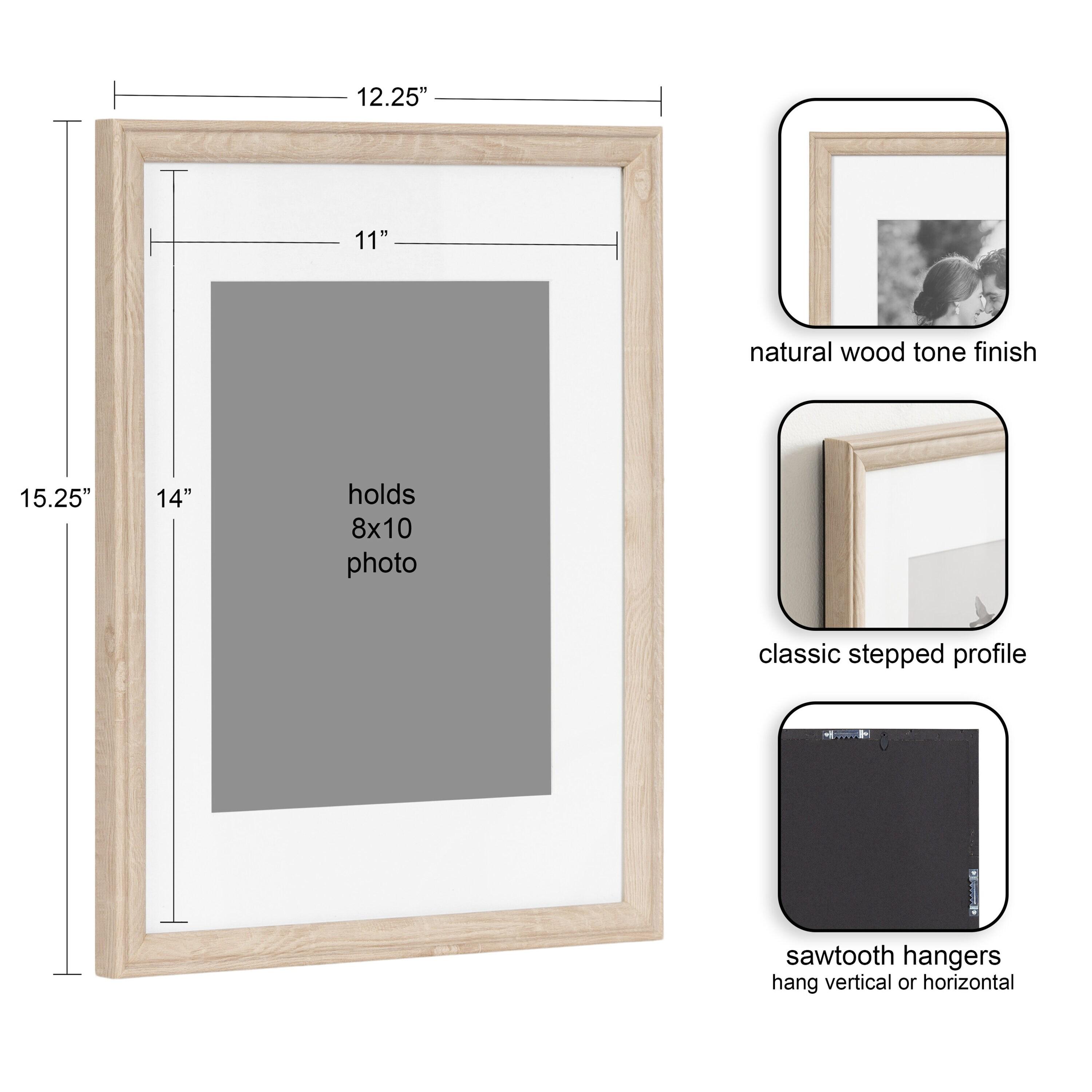 Kate & Laurel All Things Decor (Set of 4) 11"x14" Matted to 8"x10" Adlynn Rectangle Picture Frames Natural
