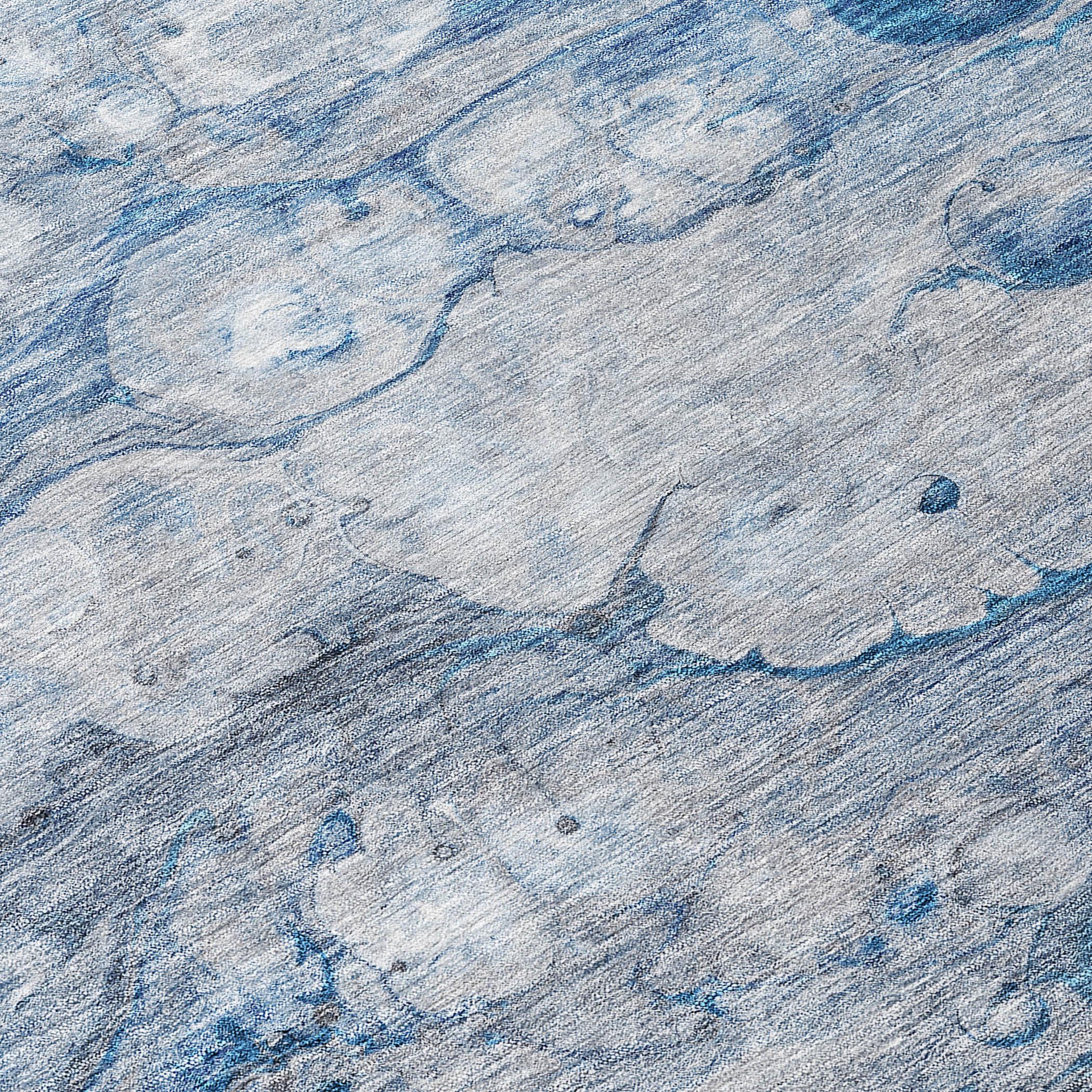 Addison Rugs Machine Washable Indoor/ Outdoor Chantille Modern Abstract Rug Blue - 1'8" x 2'6"