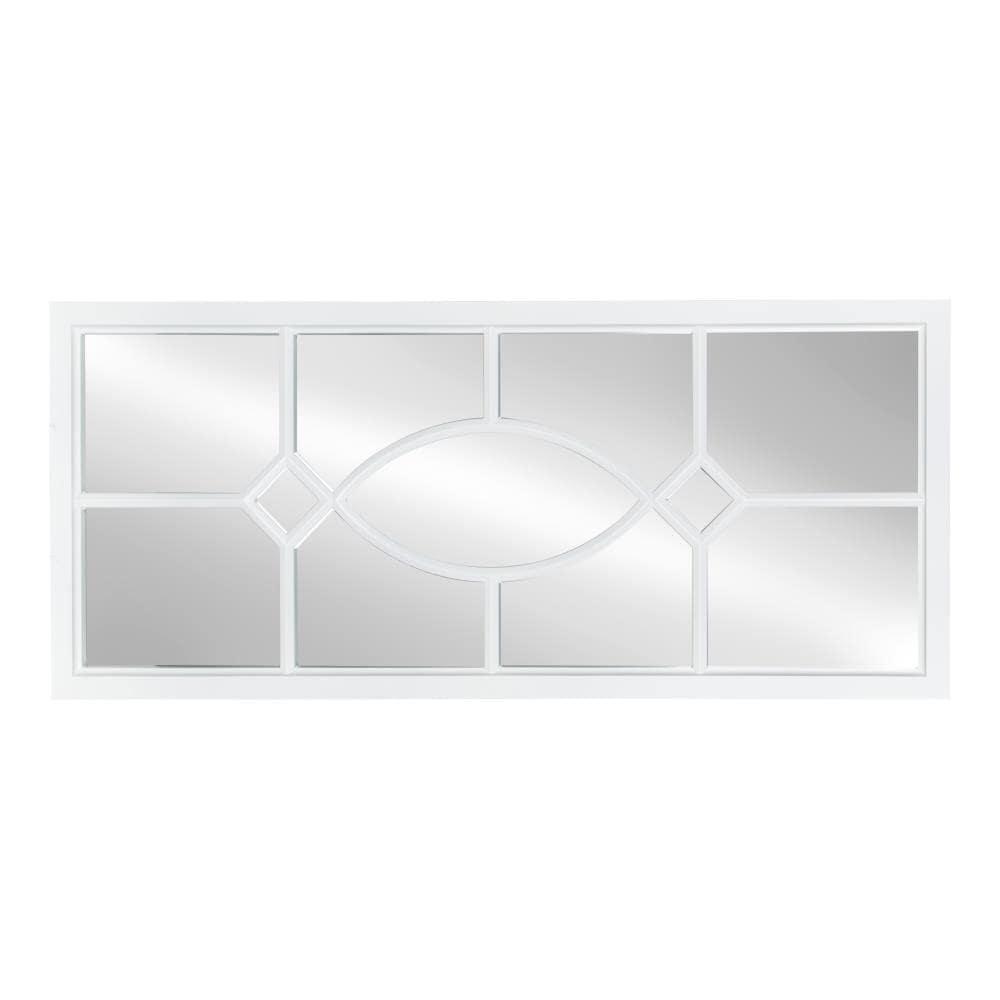 Kate and Laurel Cassat Casual Modern Window Wall Accent Mirror, White