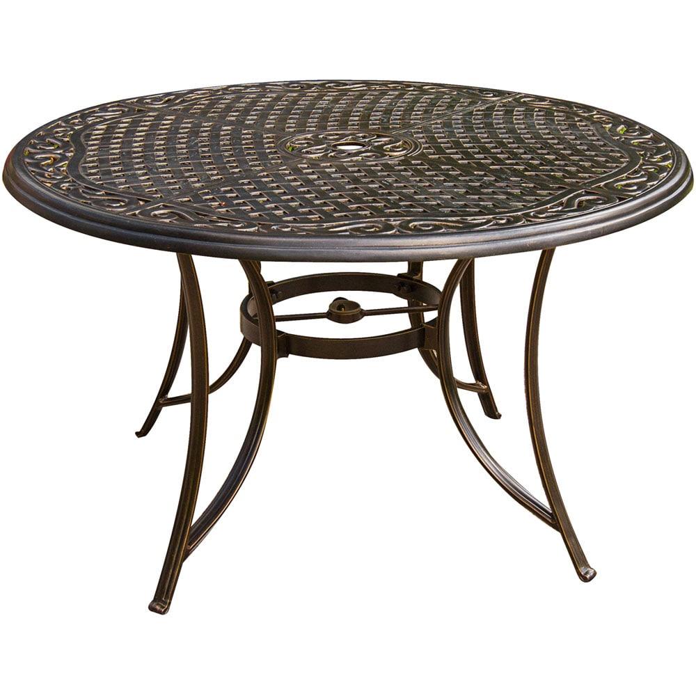 Hanover Manor 5-Piece Adult Modern PVC Aluminum Round Patio Dining Set Cast Sling