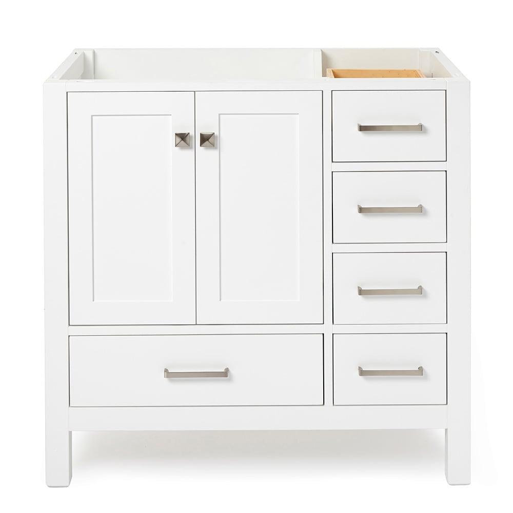 Ariel A037s-L-Bc Cambridge 36" Single Free Standing Wood Vanity Cabinet Only - White