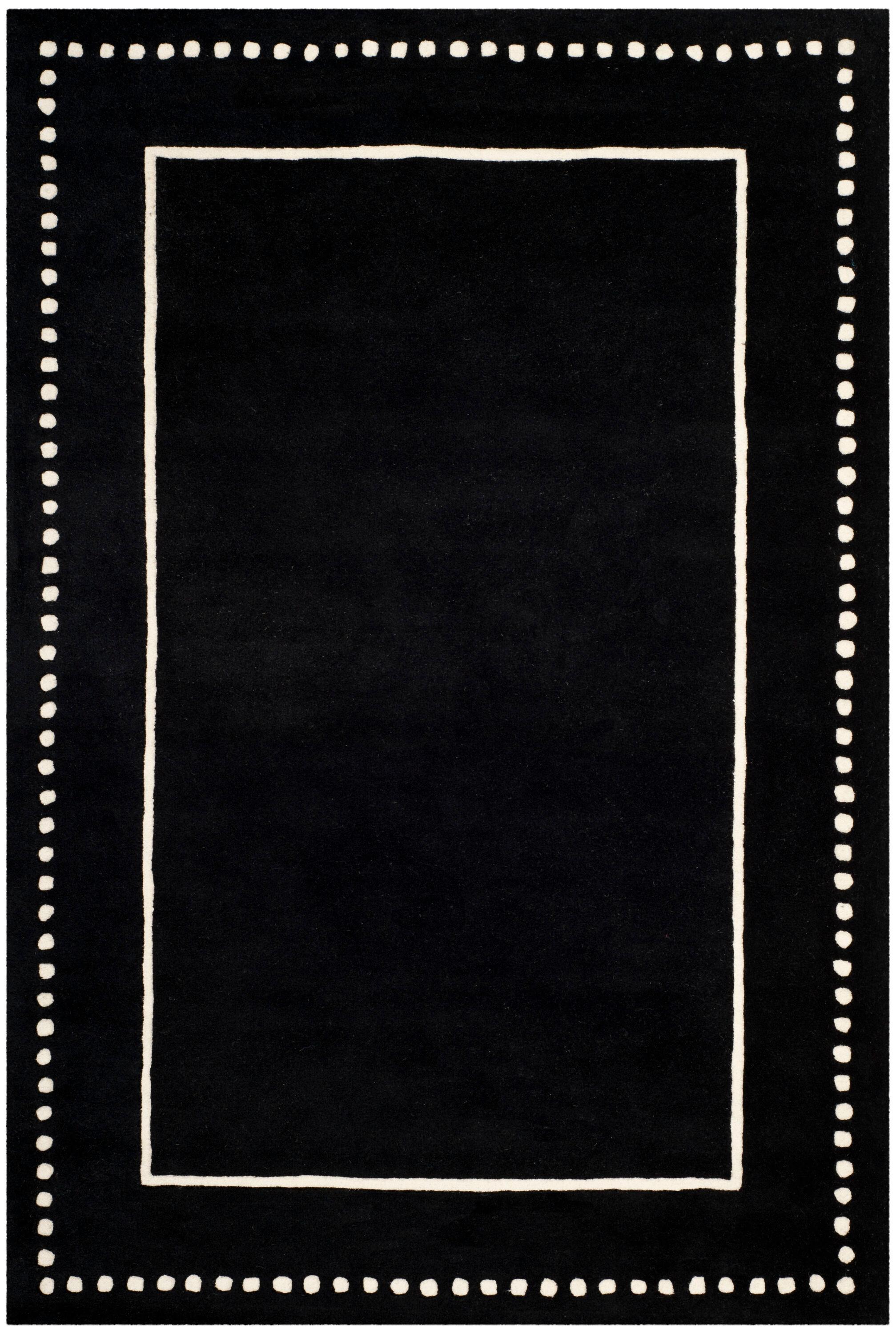 Bella BEL151 Hand Tufted Area Rug - Black/Ivory - 6'x9' - Safavieh.