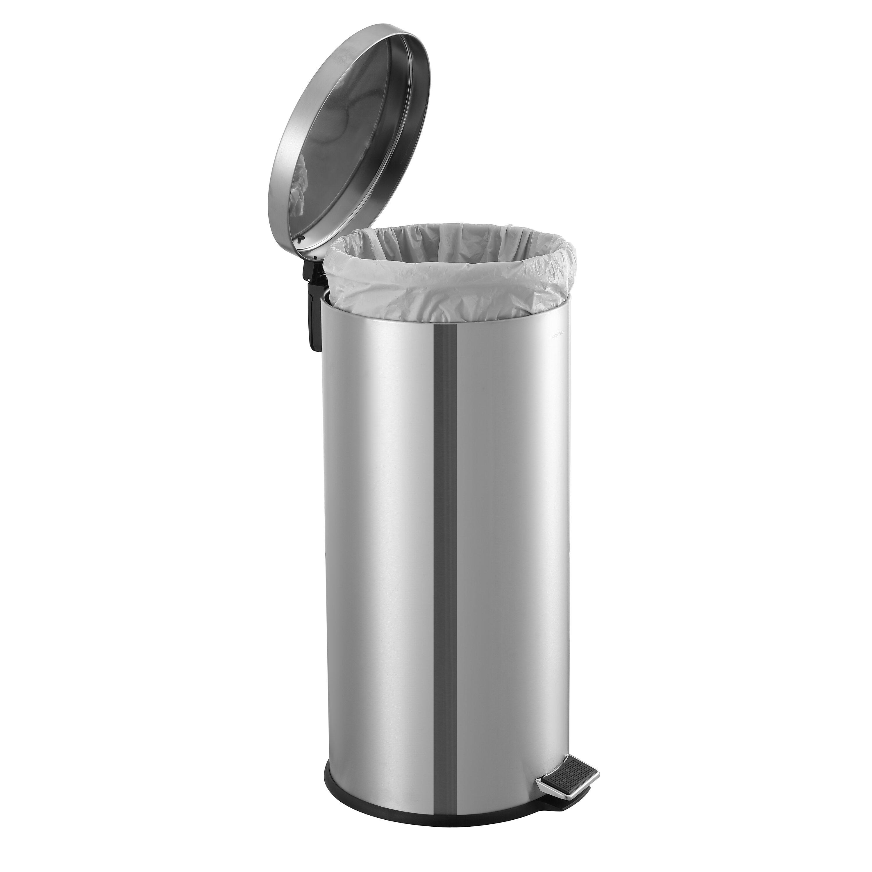 Steel Step On Trash Can Sets - 8 Gallons