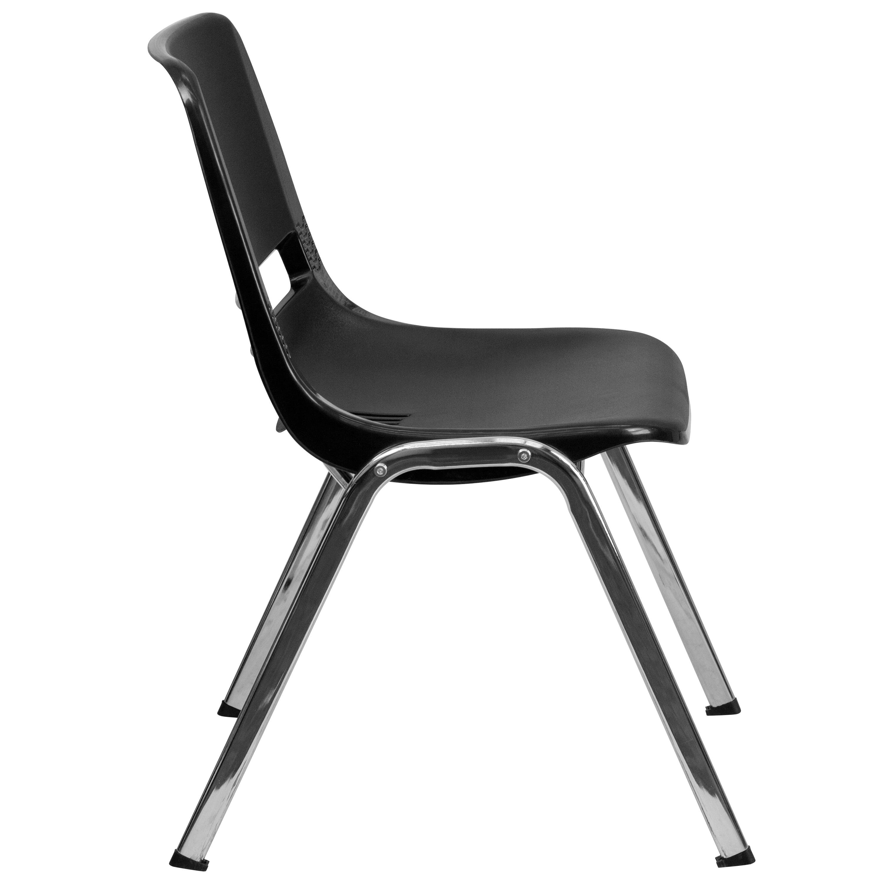 Kaia 880 lb. Capacity Ergonomic Shell Stack Chair with Chrome Frame