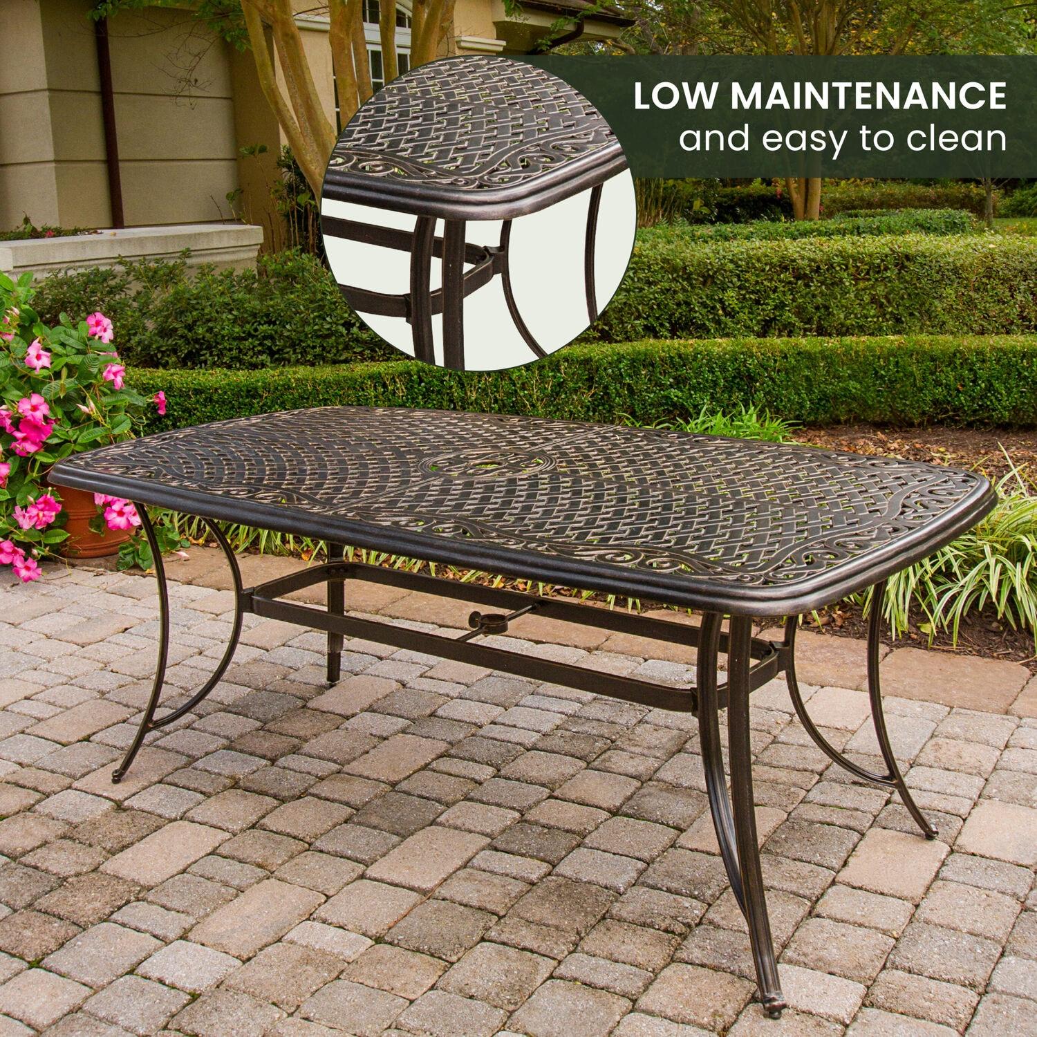 Hanover Traditions Cast Aluminum 7-Piece Outdoor Dining Set, TRADITIONS7PCSW