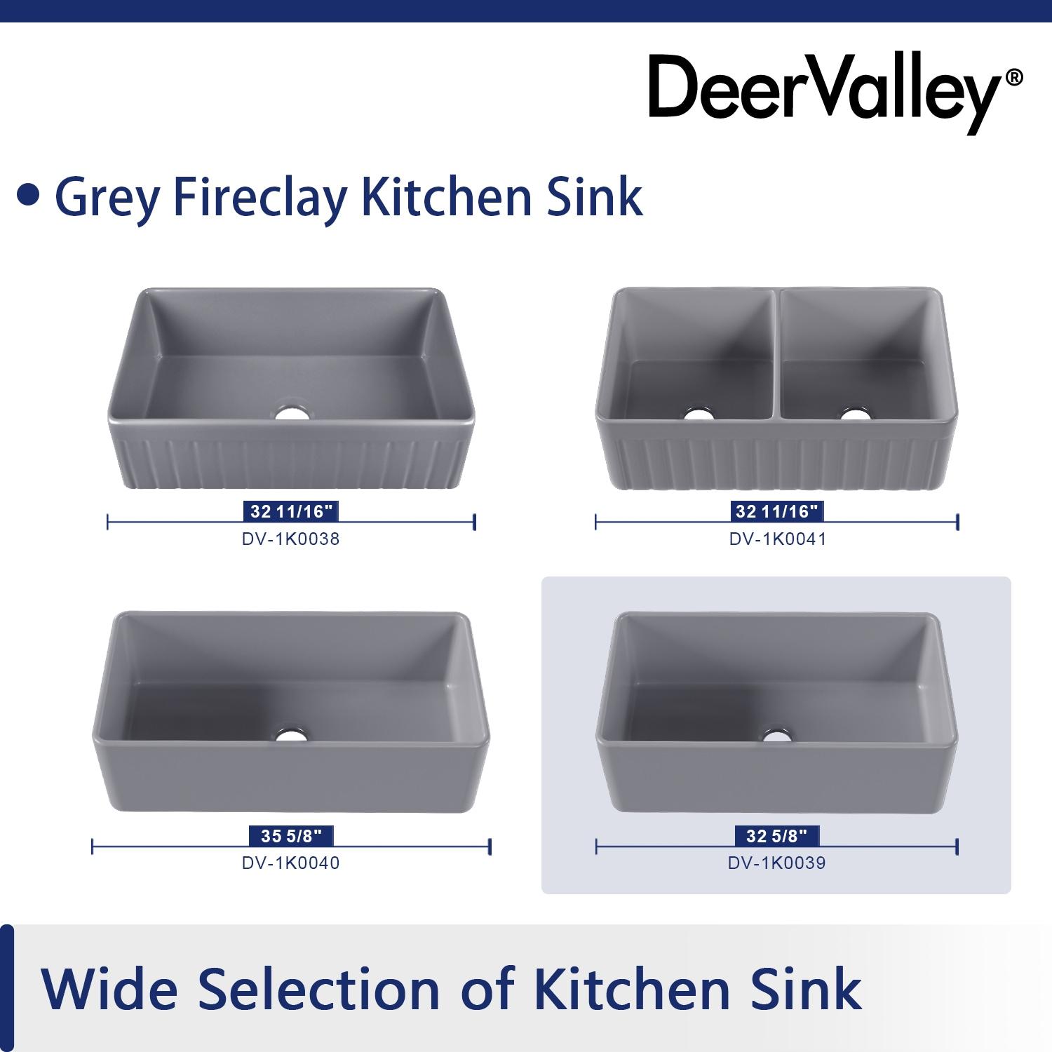 Grove 33" L X 18" W Rectangular Single Bowl Fireclay Farmhouse Kitchen Sink with Grid and Strainer