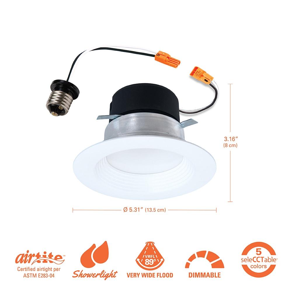 HALO LT 4 in. LED Recessed Light Retrofit with Baffle Trim, Selectable 5CCT, IC Rated, Dimmable, White, 6-Pack