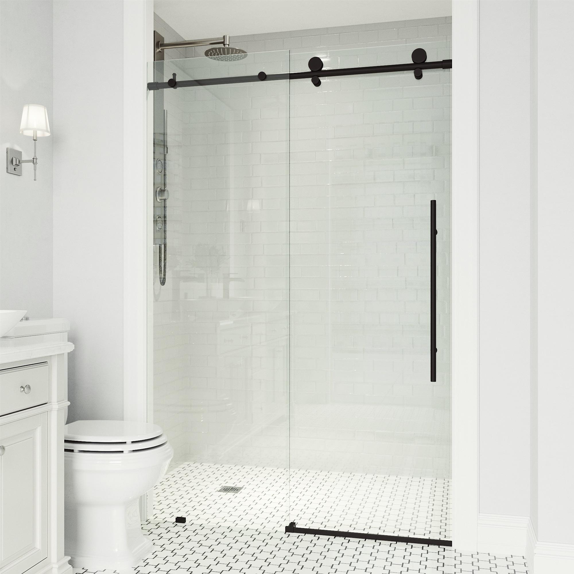 Elan E-Class 44-48" W x 76" H Sliding Frameless Shower Door with 3/8" Clear Glass