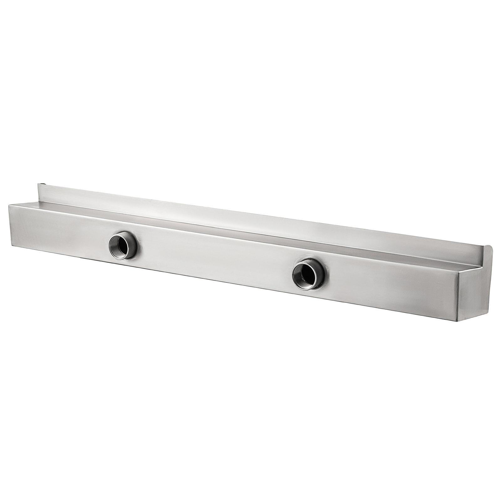 VEVOR Pool Fountain Stainless Steel Pool Waterfall Spillway with Pipe Connector Rectangular Garden Outdoor (59.1")