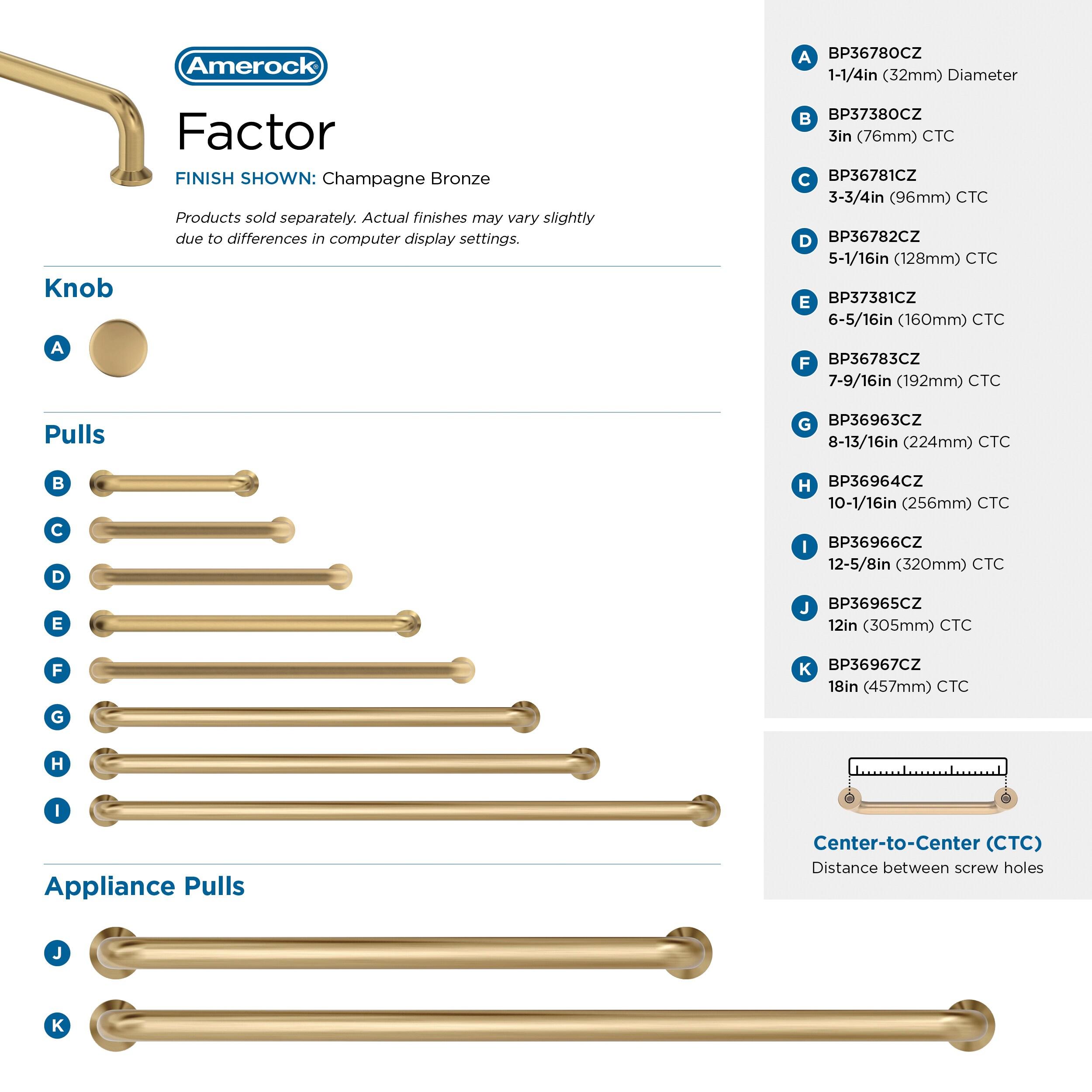 Factor 8-13/16 inch (224mm) Center-to-Center