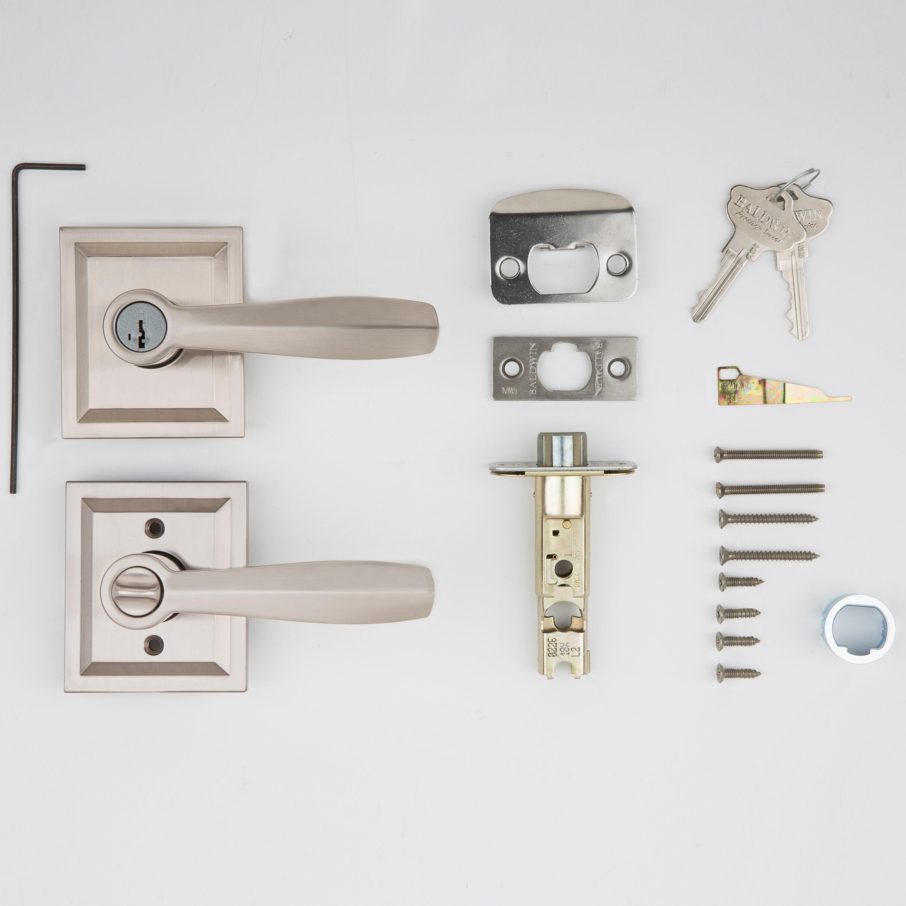 Baldwin Torrey Low Profile Rose Keyed Entry Lever Featuring Smartkey in SN