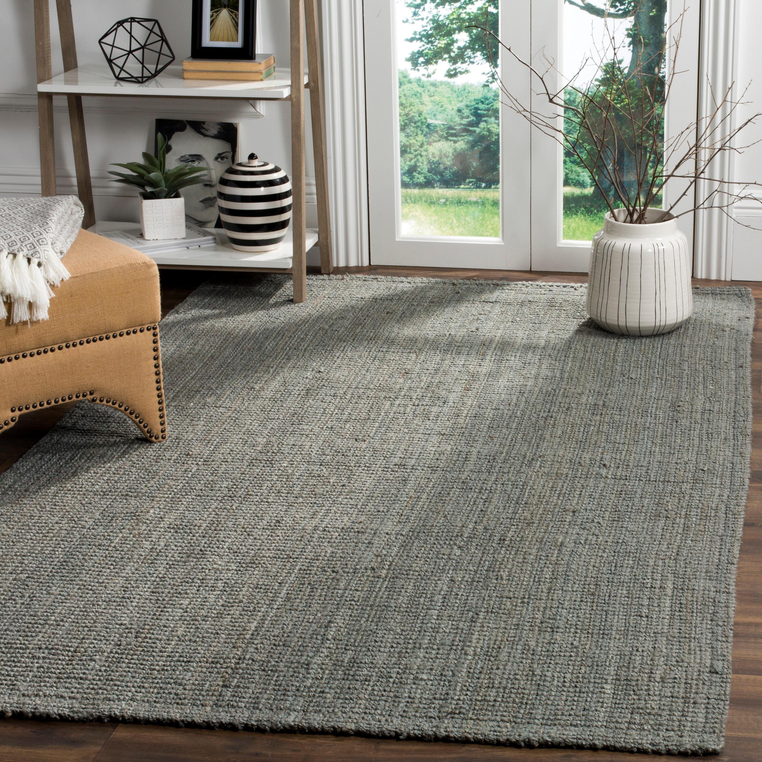 Calidia Natural Fiber Hand Woven Jute Solid Color Rug