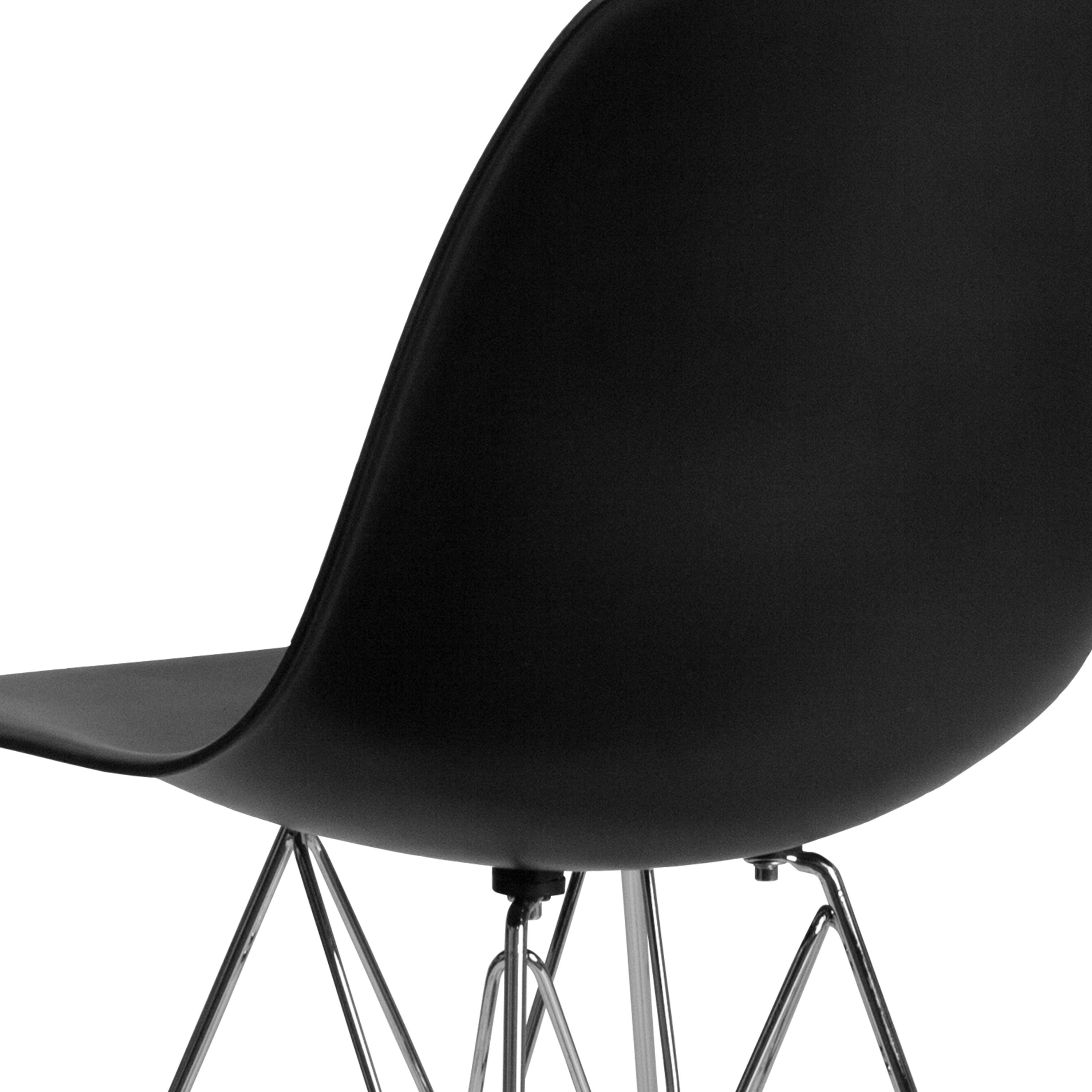 Flash Furniture Elon Series Black Plastic Chair with Chrome Base