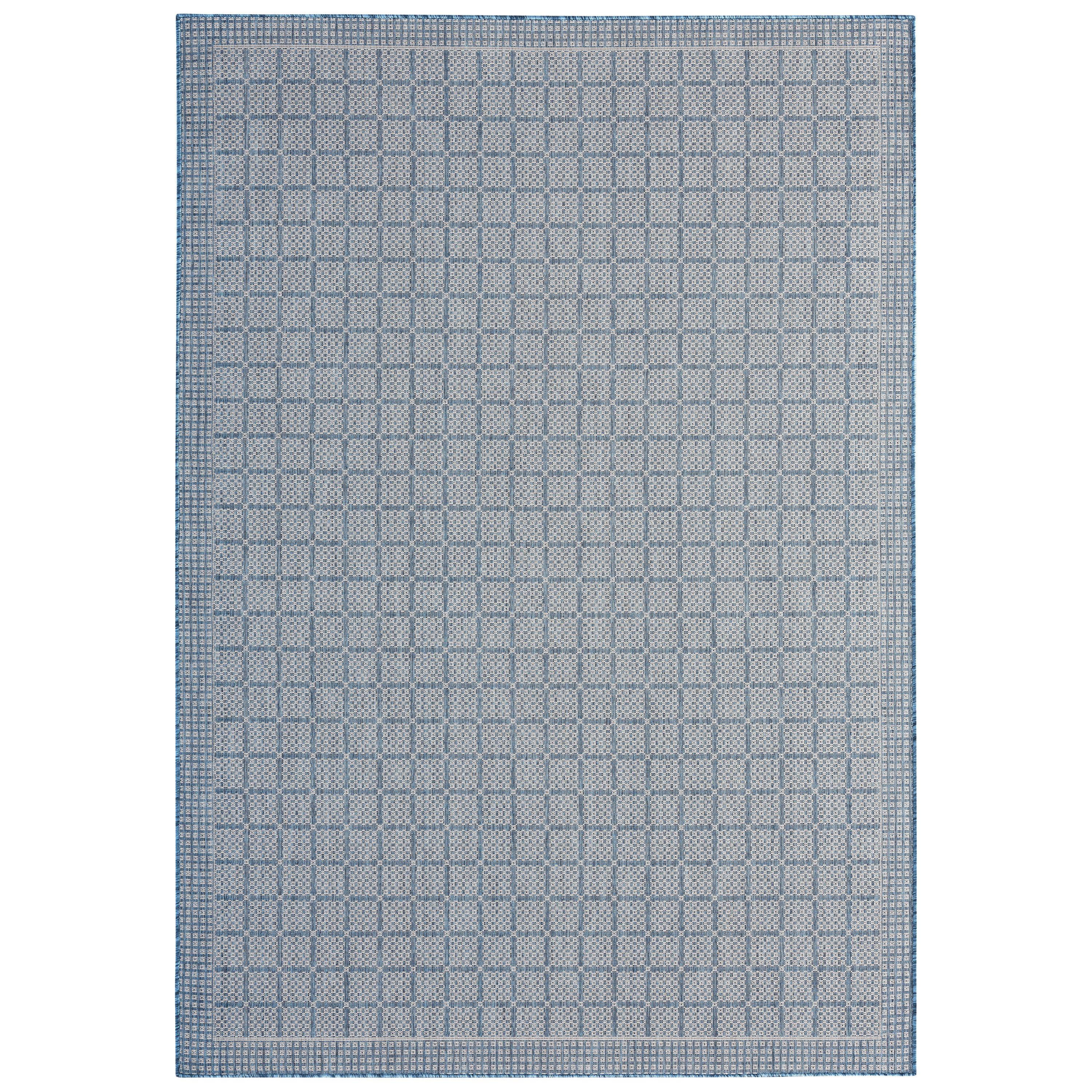 Nicole Miller New York Patio Country Luna Geometric Indoor/Outdoor Area Rug, Blue/Gray