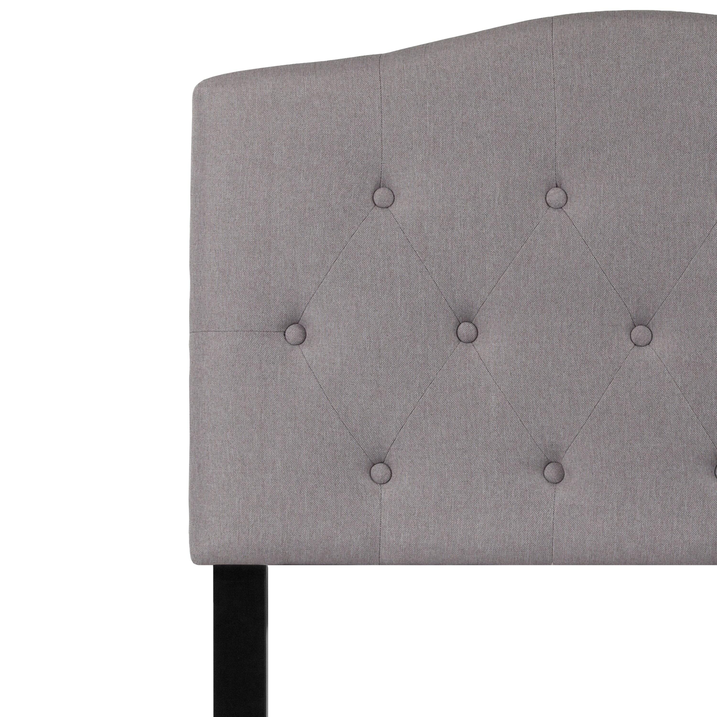 Flash Furniture Cambridge Tufted Upholstered Twin Size Headboard in Light Gray Fabric