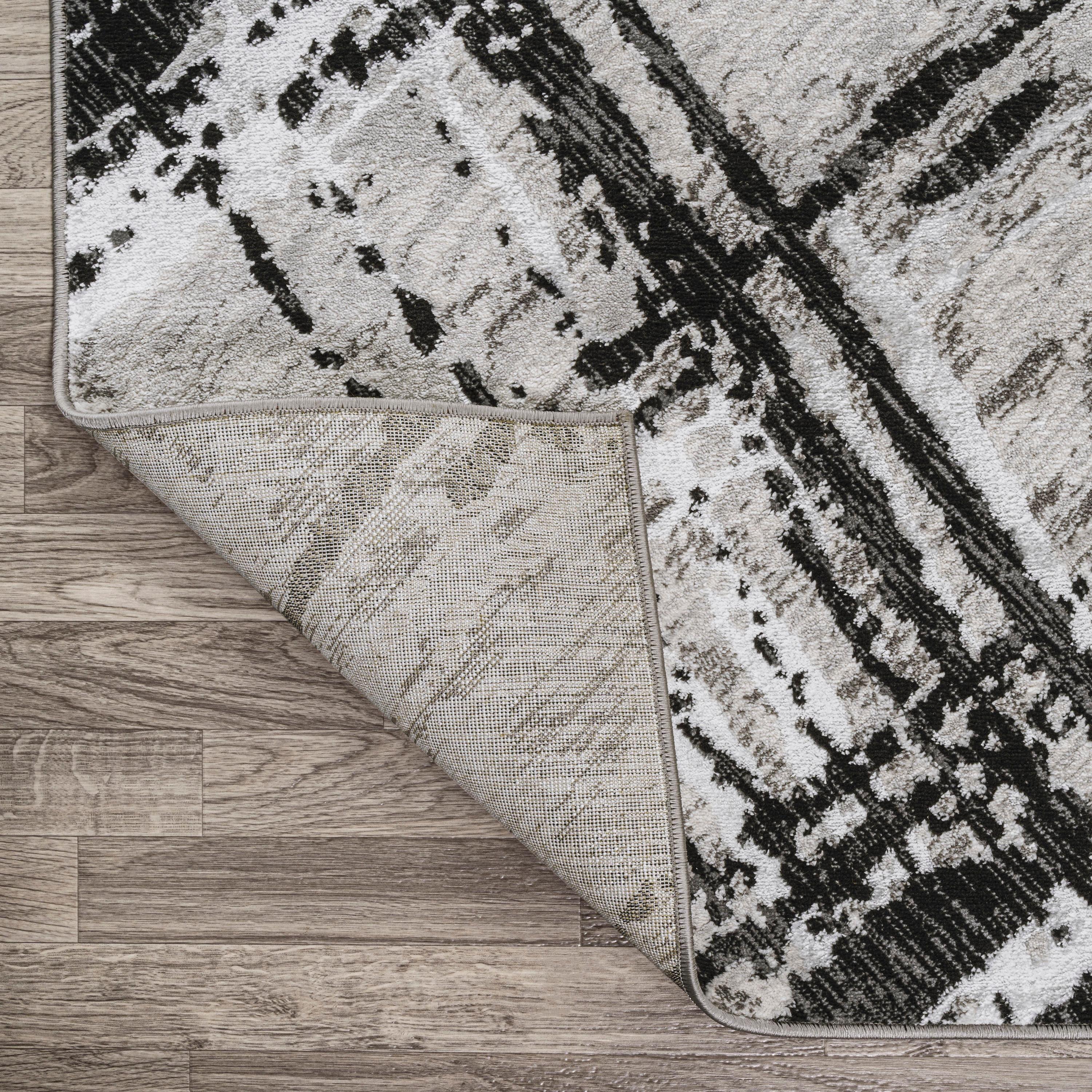 JONATHAN Y Slant Modern Abstract Black/Gray 3 ft. x 5 ft. Area Rug