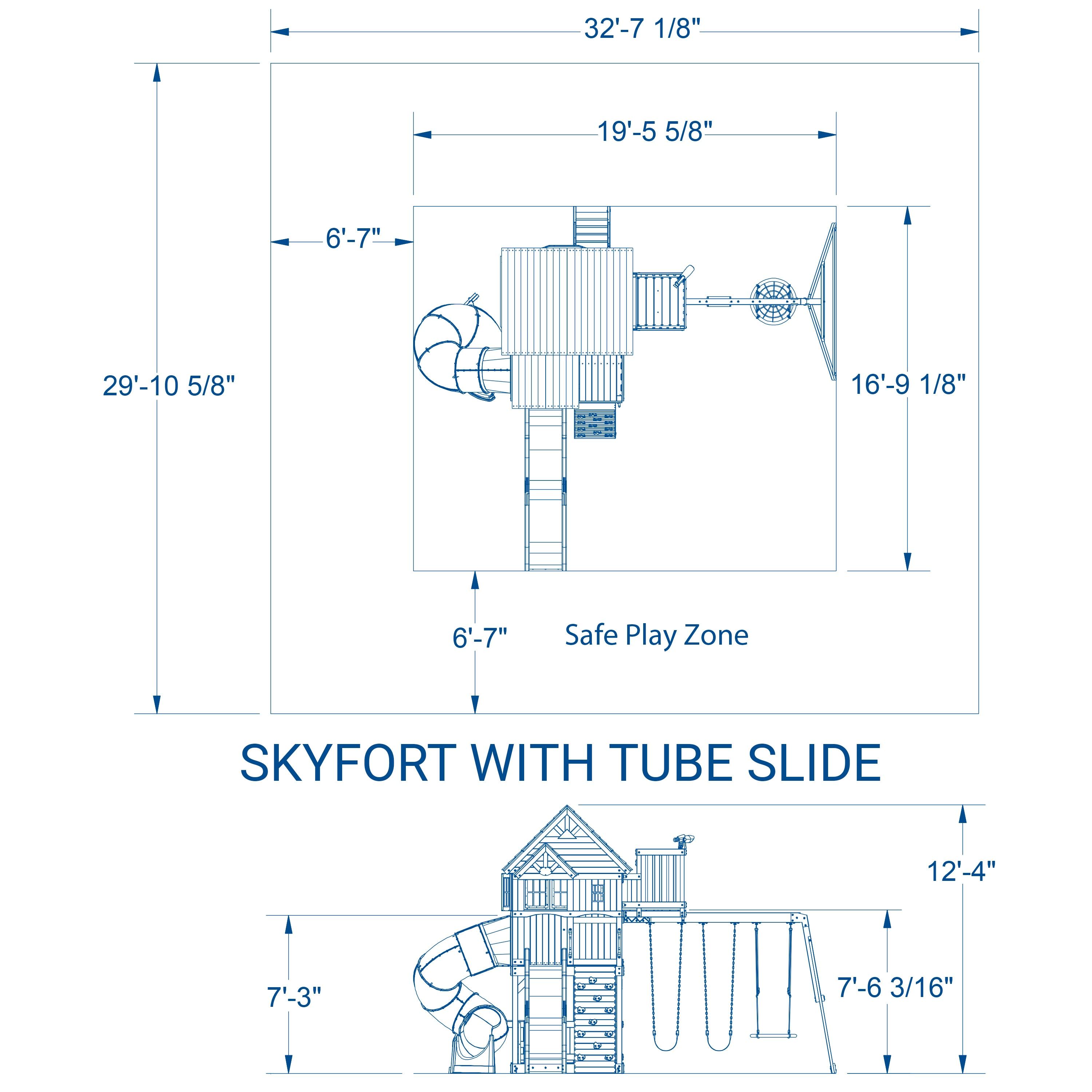 Backyard Discovery Skyfort with Tube Slide Swing Set