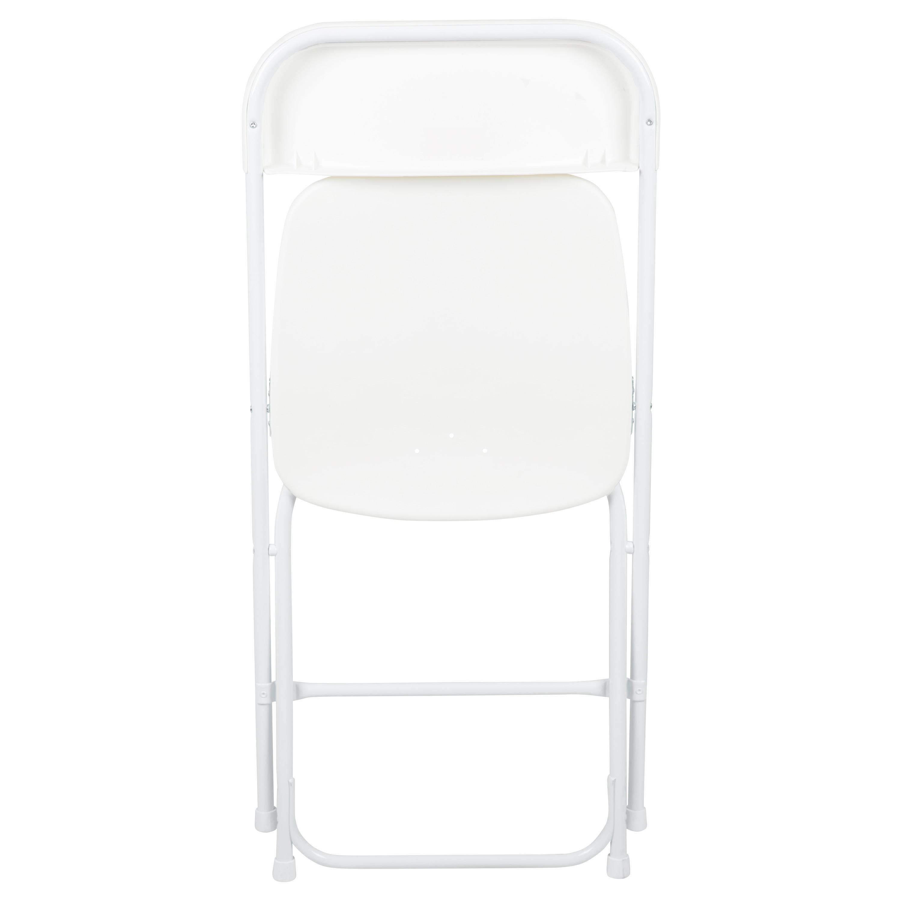 Flash Furniture Hercules Series Plastic Folding Chair White - 2 Pack 650LB Weight Capacity Comfortable Event Chair-Lightweight Folding Chair