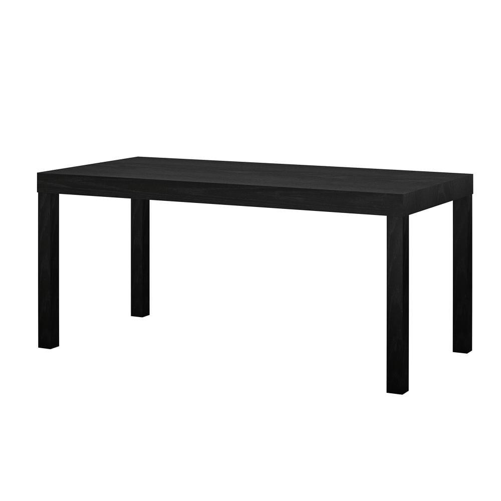 Parsons Black Oak Rectangular Coffee Table with Metal Frame