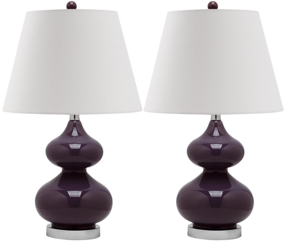 Eva Double Gourd Table Lamp (Set of 2) - 24 Inch Height - LIT4086 - Dark Purple - Safavieh