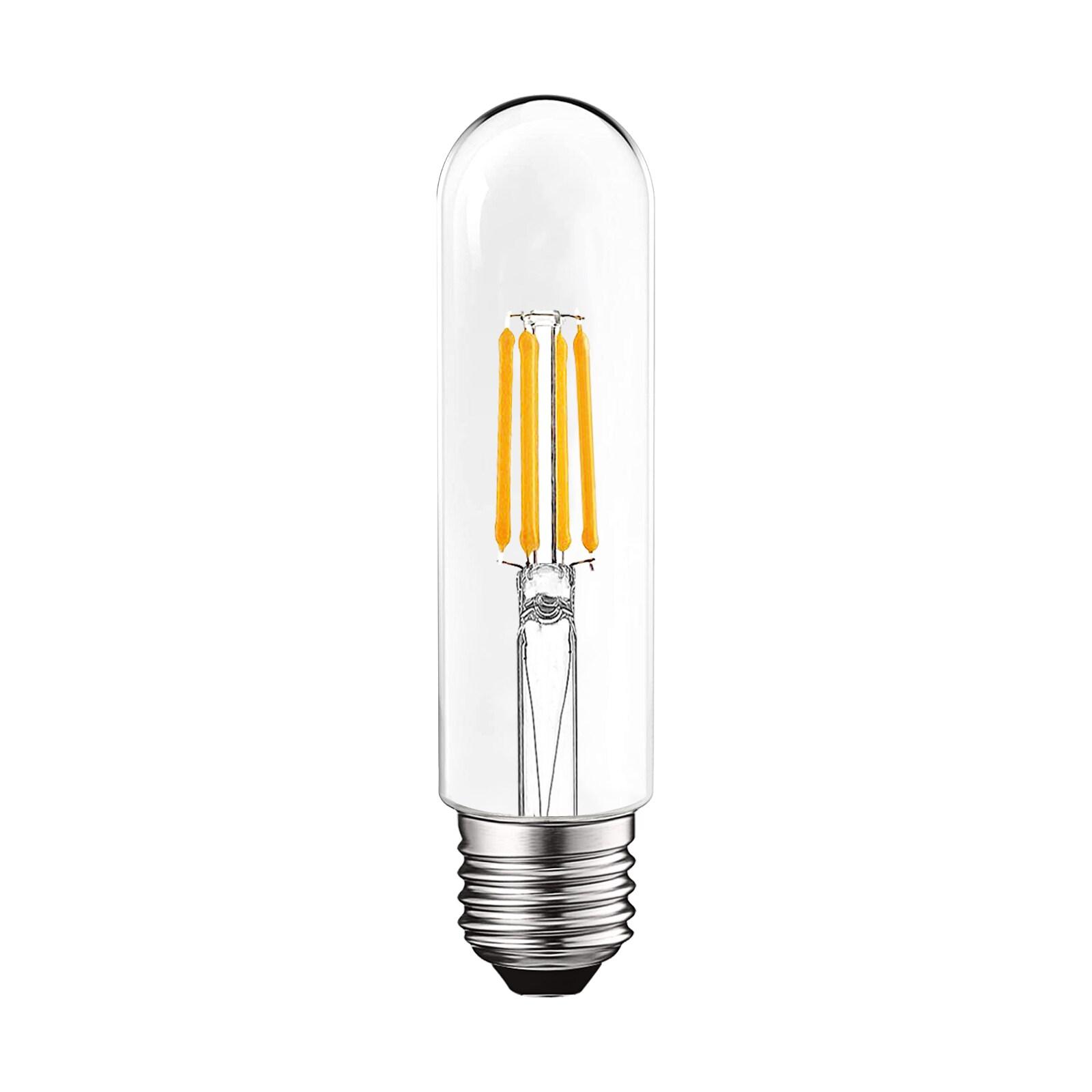 Luxrite 6-Pack T10 LED Bulb 5W=60W 3000K Soft White Edison Bulb 500 Lumens Tubular Light Bulb Damp Rated UL Listed E26