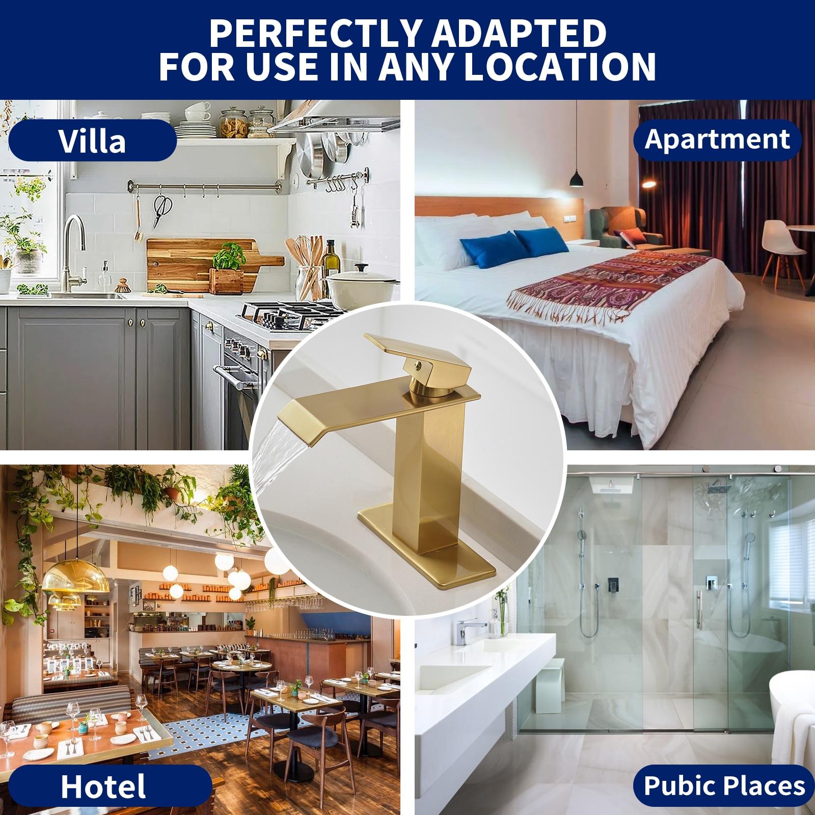 VIBRANTBATH Single-Hole Single-handle Bathroom Faucet with Drain Assembly YZJ9004-G-2