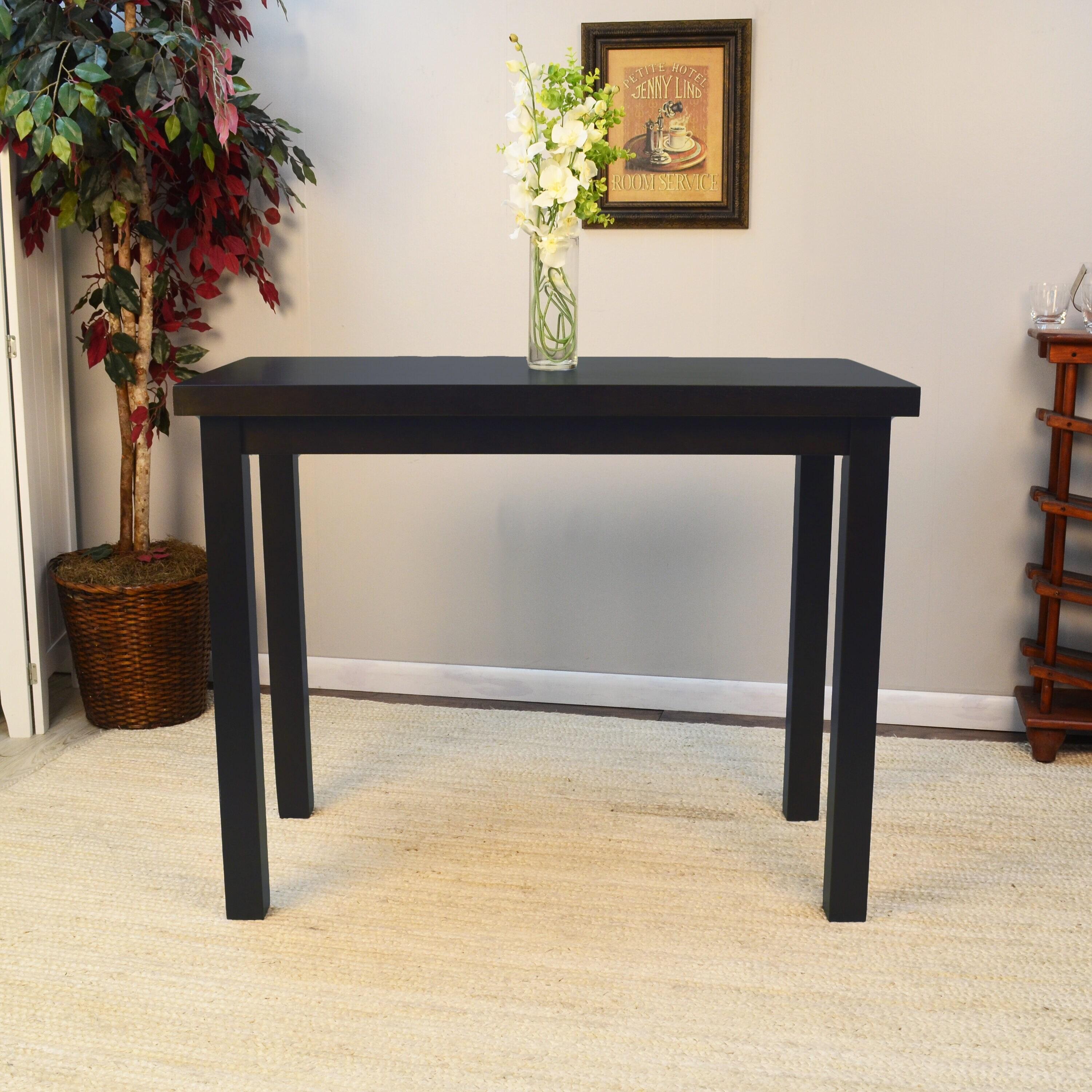 Carolina Living Beckett Thick Top Bar Table Antique Black: 36x24 Counter Height, MDF Composite, Seats 4