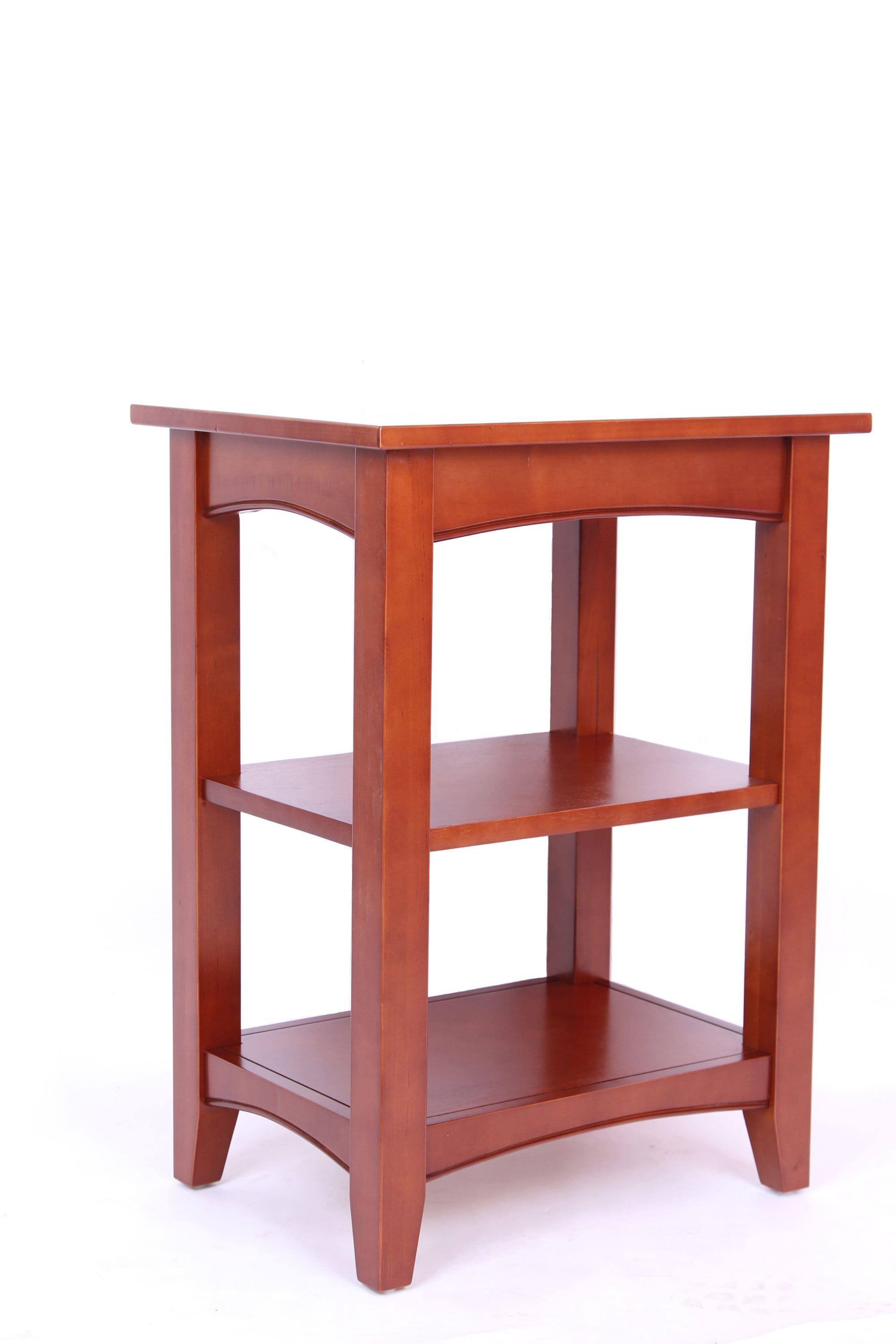 2-Shelf Side Table Hardwood Dark Red - Alaterre Furniture