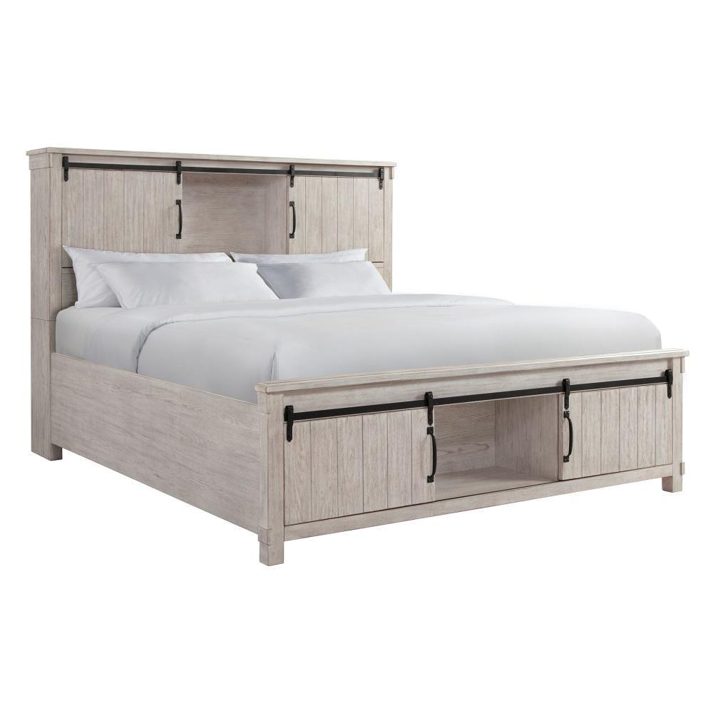 Jack Whitewashed King Bedroom Set with Storage and USB Ports