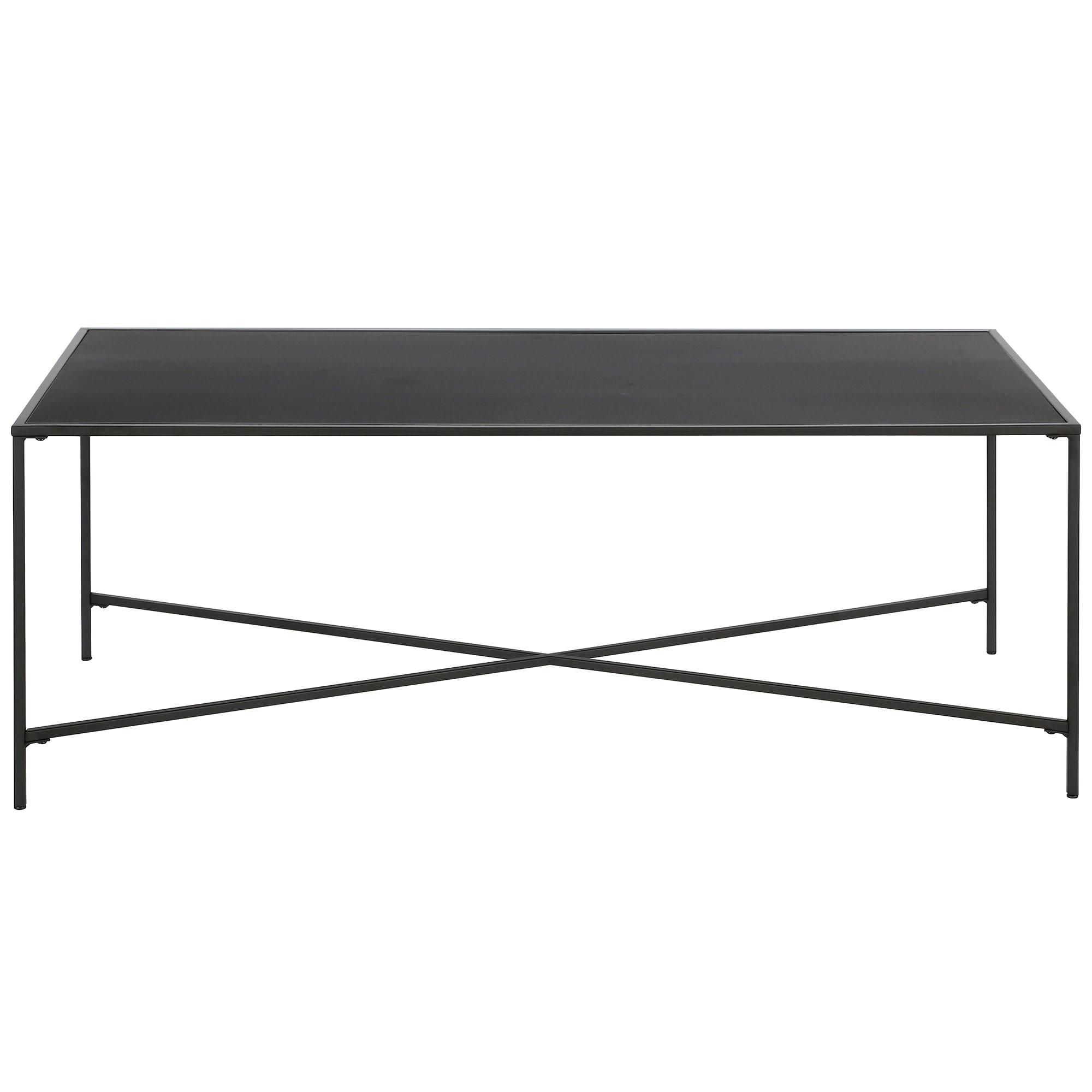 Evelyn&Zoe Henley 48" Wide Rectangular Coffee Table with Metal Top, Blackened Bronze