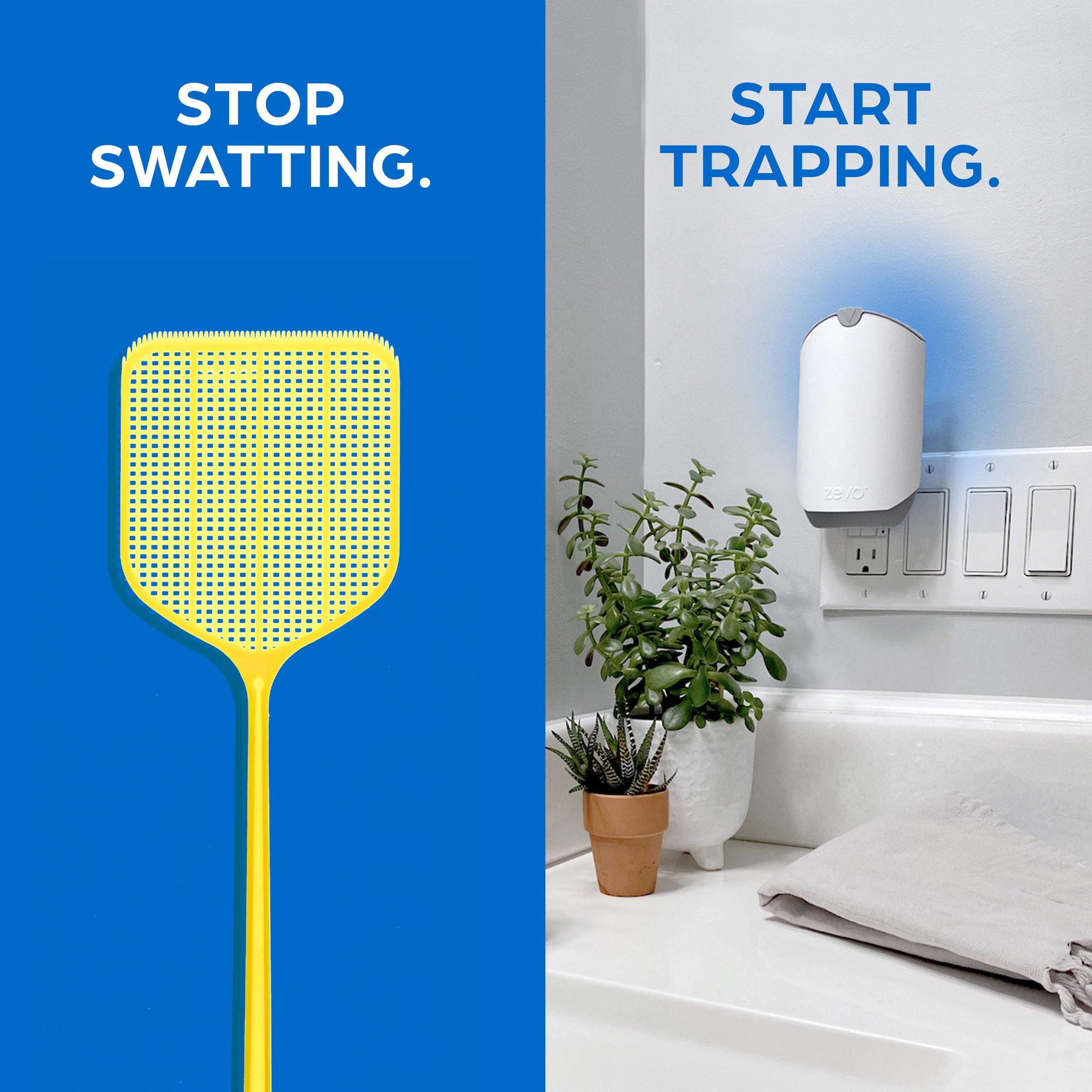 Zevo Flying Insect Trap, Fly Trap Captures Houseflies, Fruit Flies, and Gnats 1 Plug-in Base + 1 Cartridge